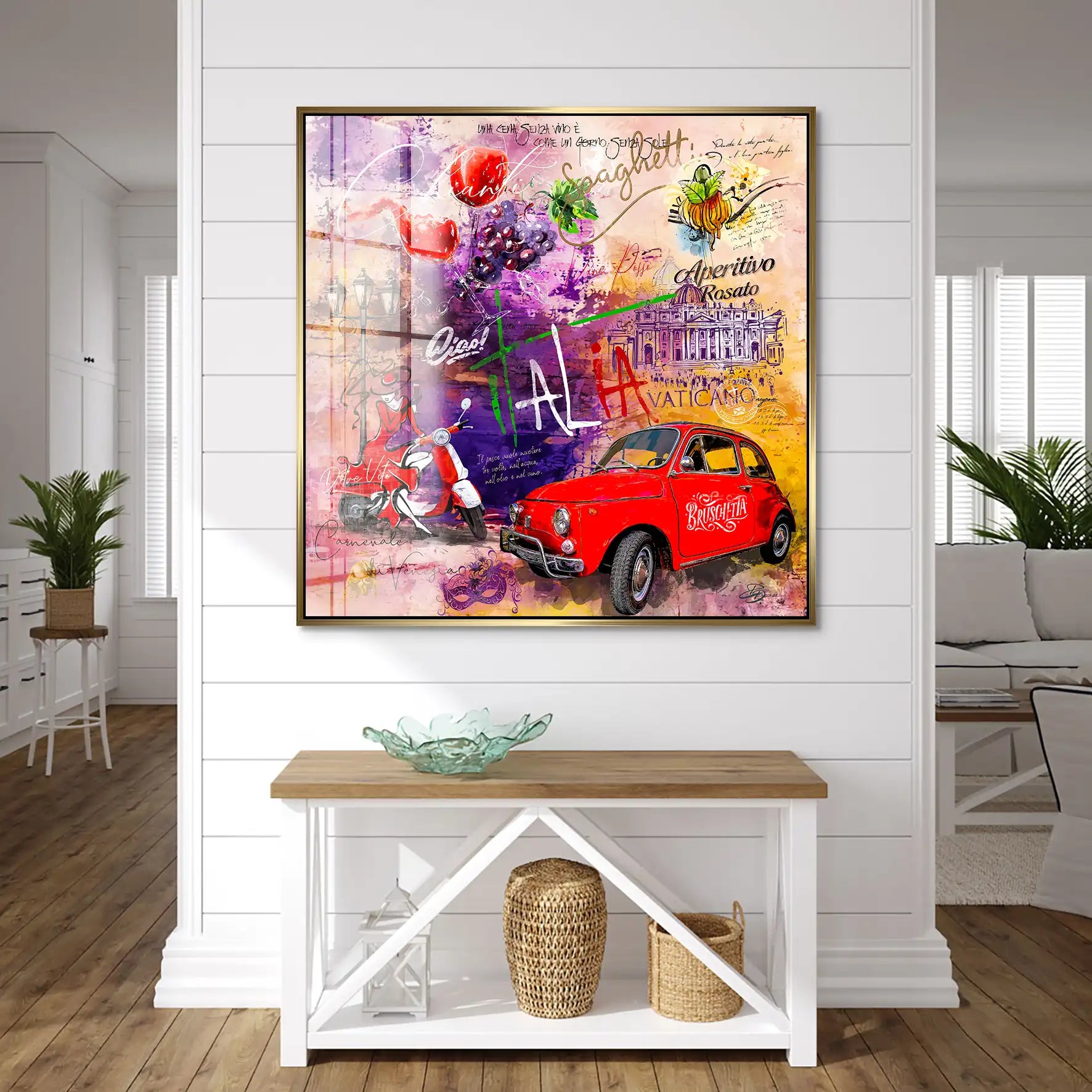 Italien Chianti Pop Art Acrylglas Bild INGALERIE