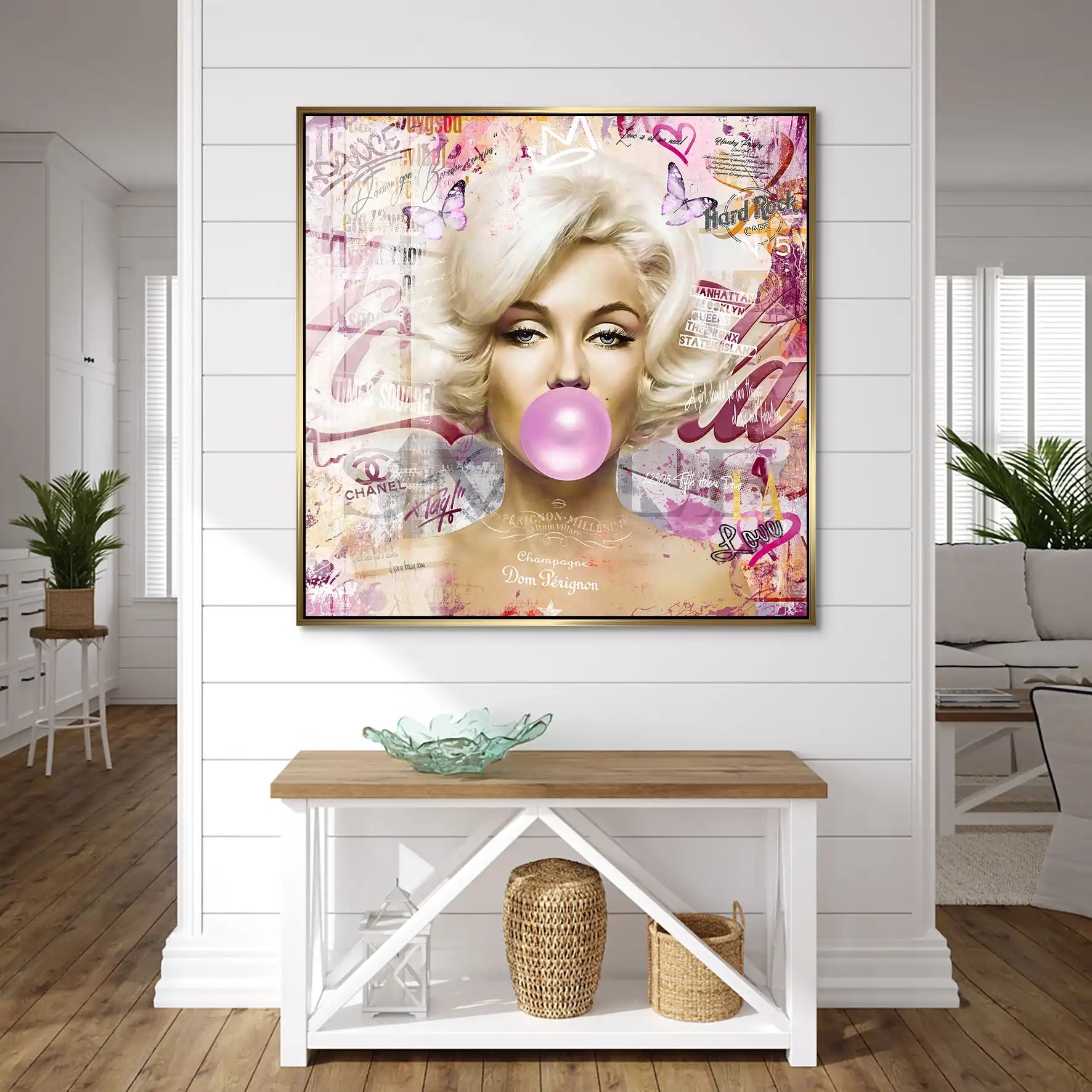 Marilyn Monroe Bubble Gum Pop Art Acrylglas Bild INGALERIE