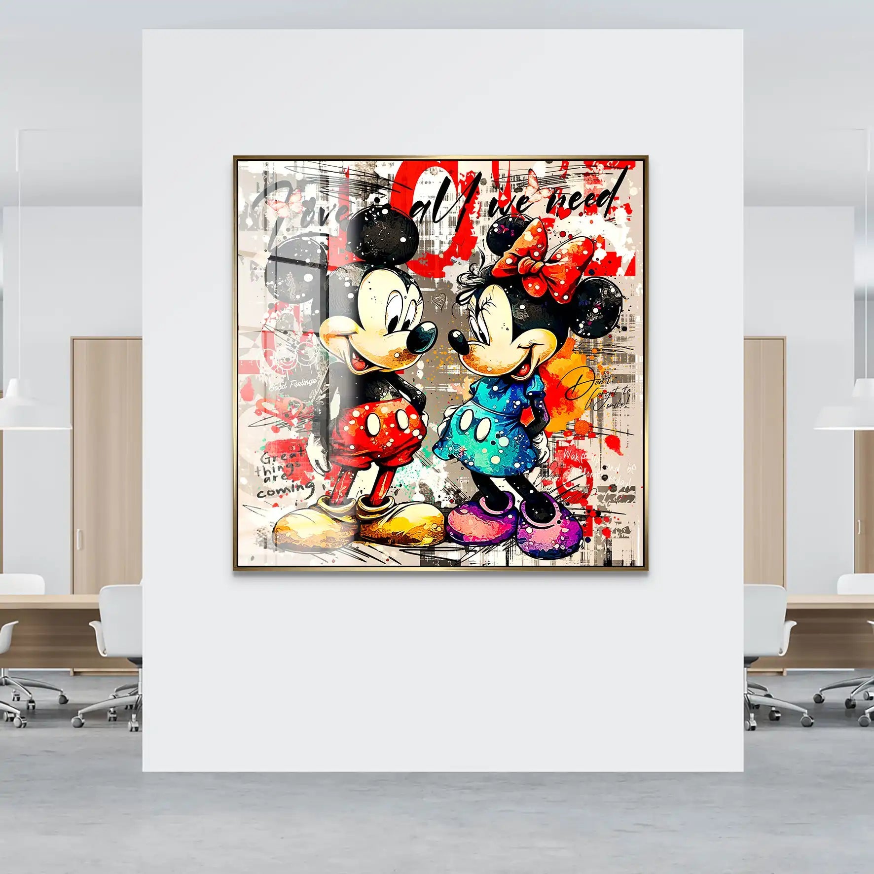 Micky Minnie Love Retro Acrylglas Bild INGALERIE