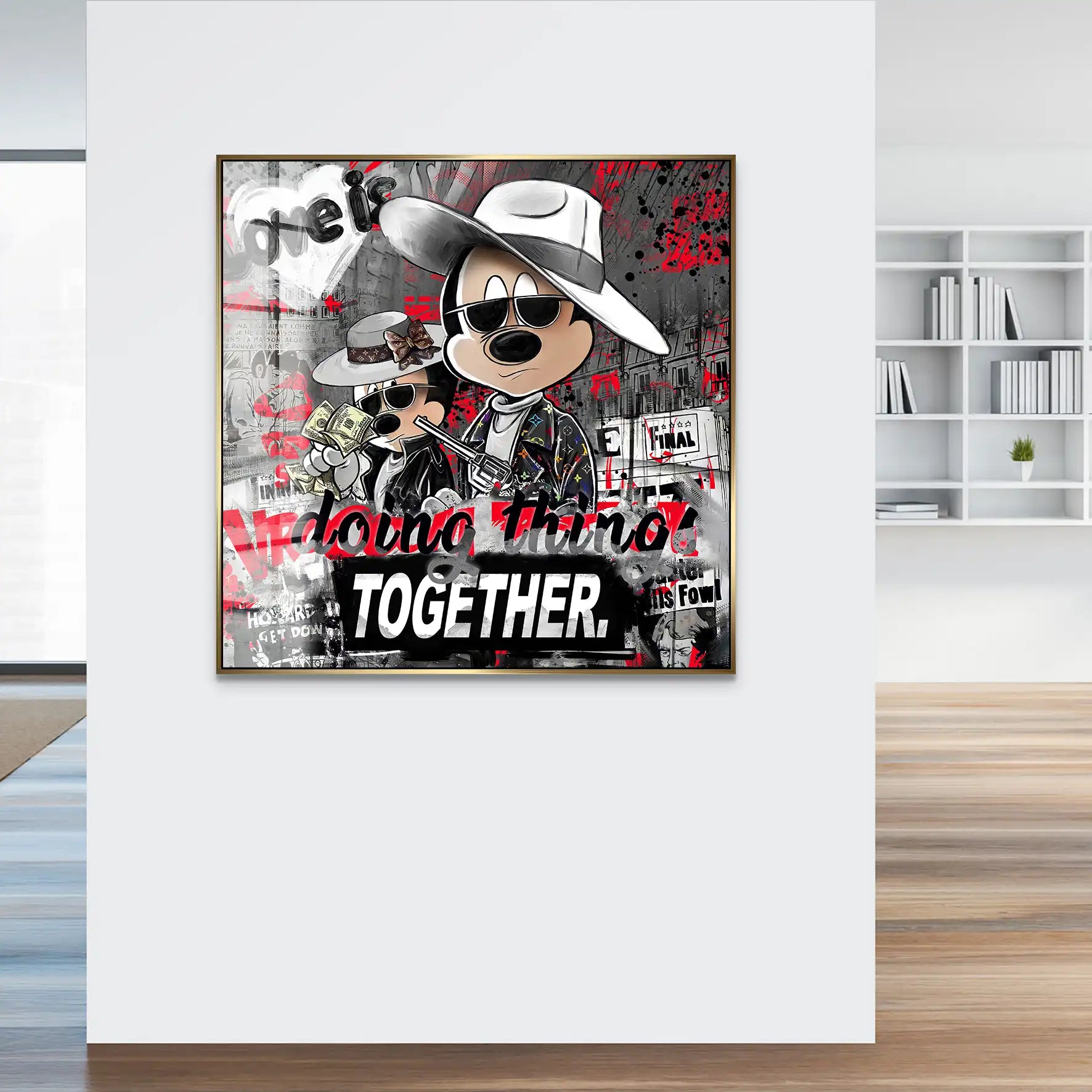 Micky & Minnie Gangster Streetart Acrylglas Bild INGALERIE