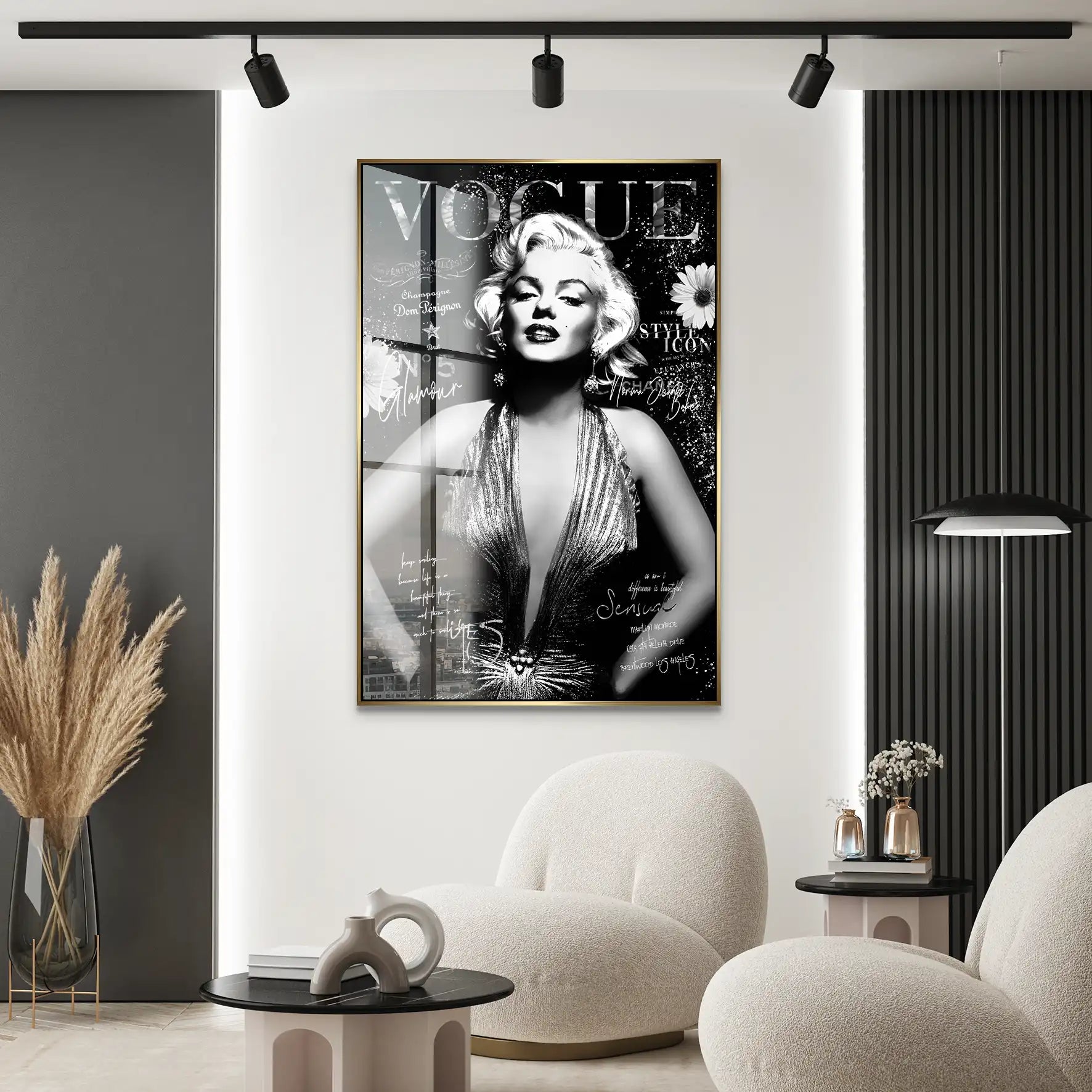Marilyn Black Vogue Acrylglas Bild INGALERIE