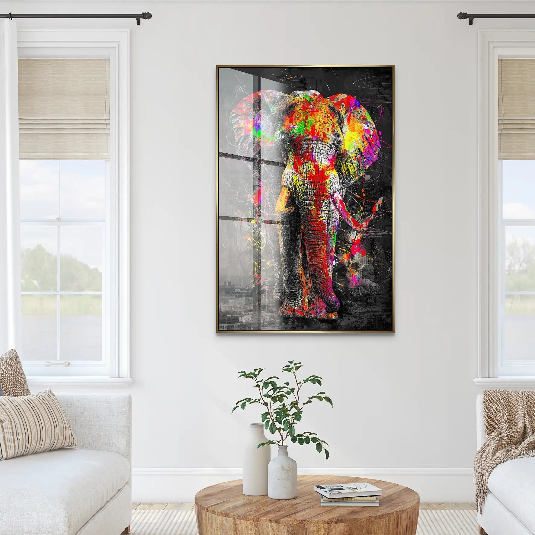 Elefant Abstrakt Style Acrylglas Bild INGALERIE