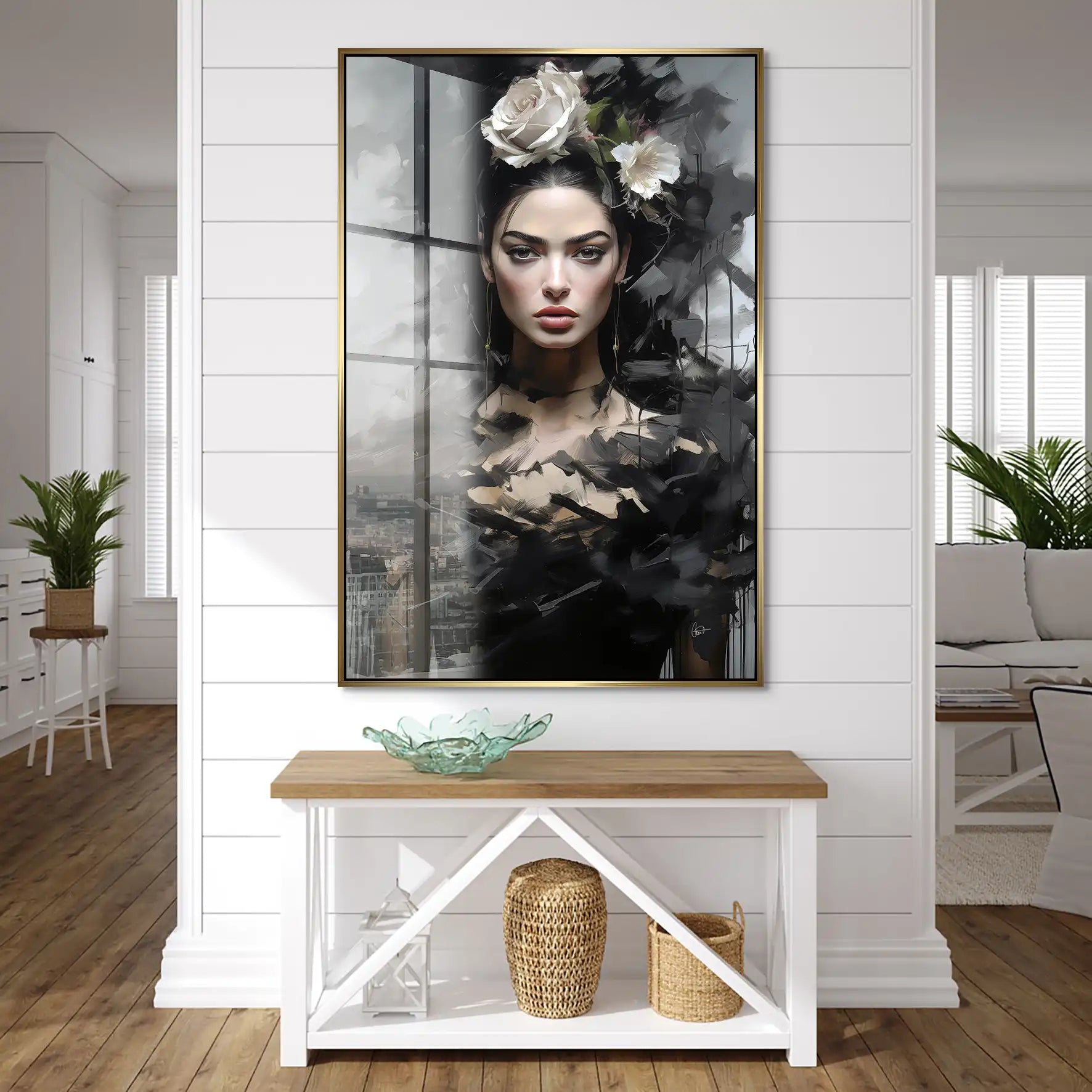 Frida Kahlo Black Art Acrylglas Bild INGALERIE