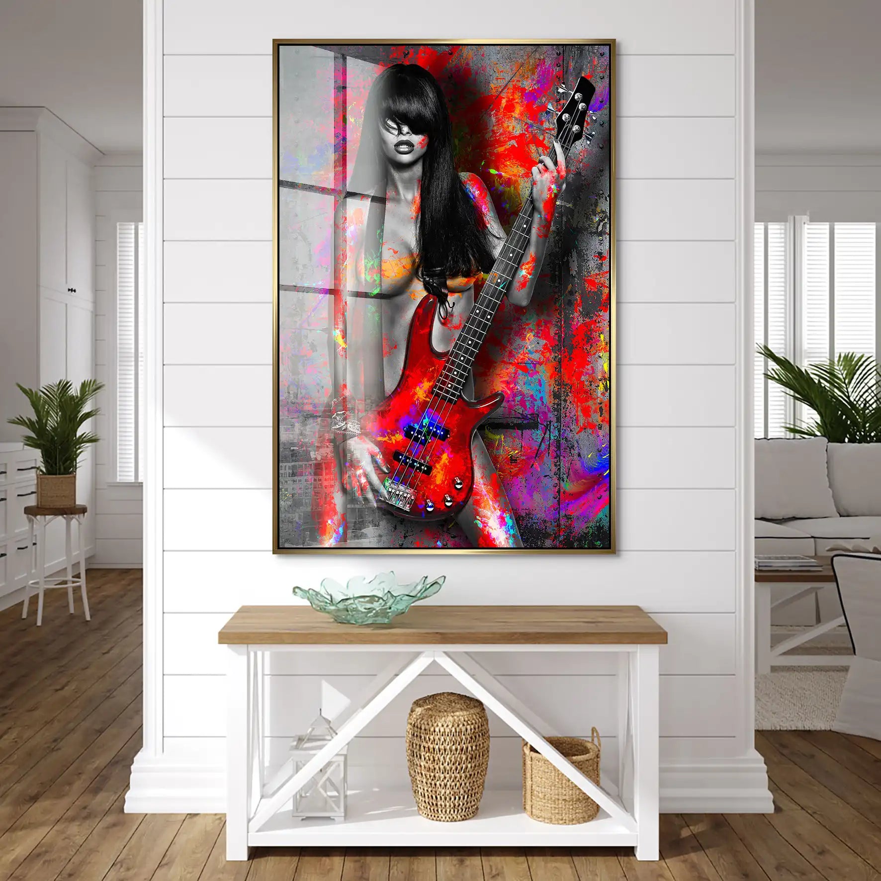Guitar Abstrakt Color Style Acrylglas Bild INGALERIE