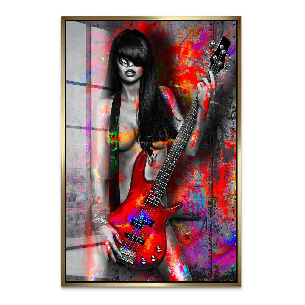 Guitar Abstrakt Color Style Acrylglas Bild INGALERIE