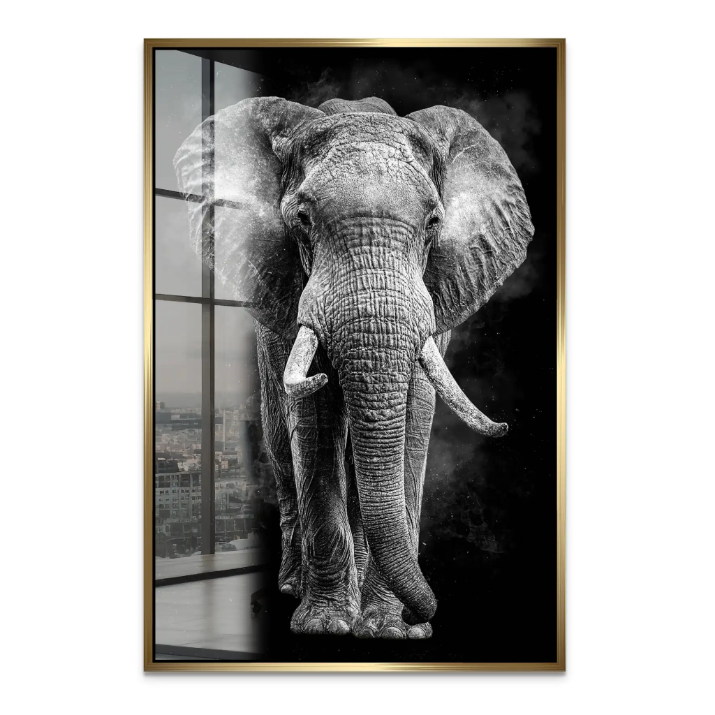 Elefant Abstrakt Dark Style Acrylglas Bild INGALERIE