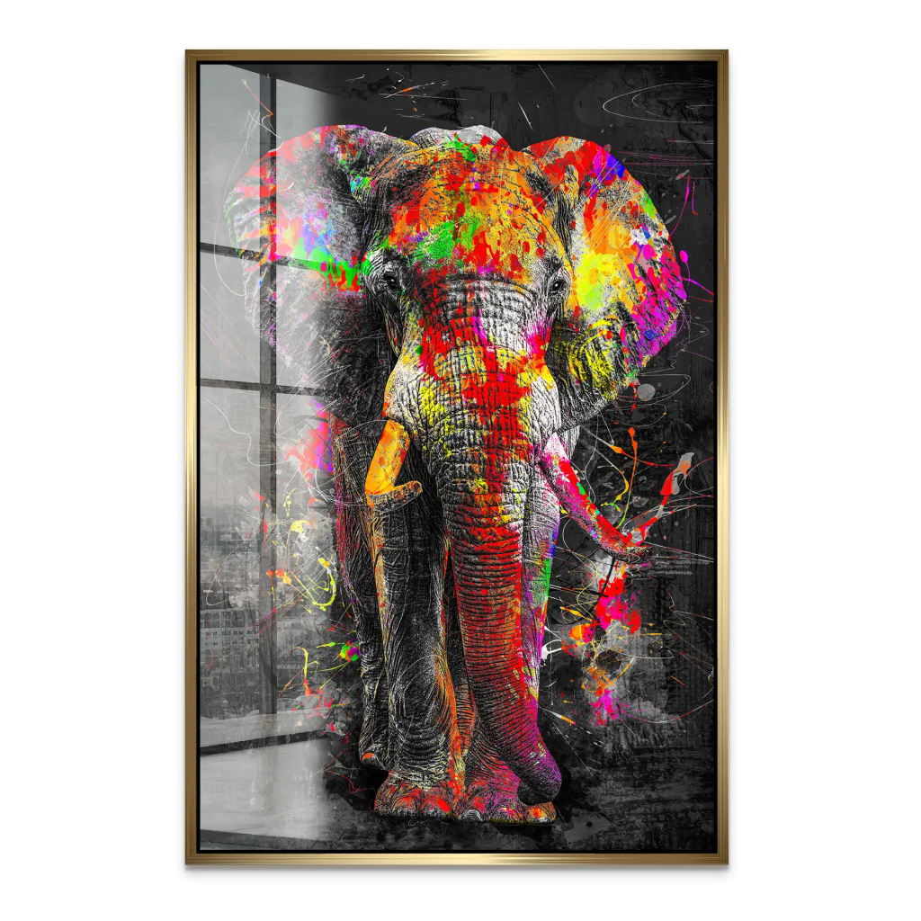 Elefant Abstrakt Style Acrylglas Bild INGALERIE