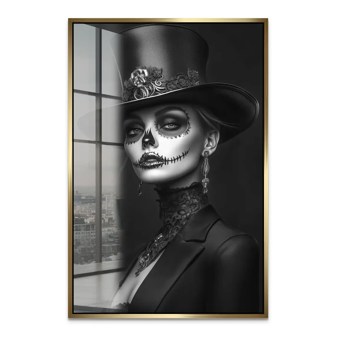 Elegante Lady im modernen Catrina Stil Acrylglas Bild INGALERIE