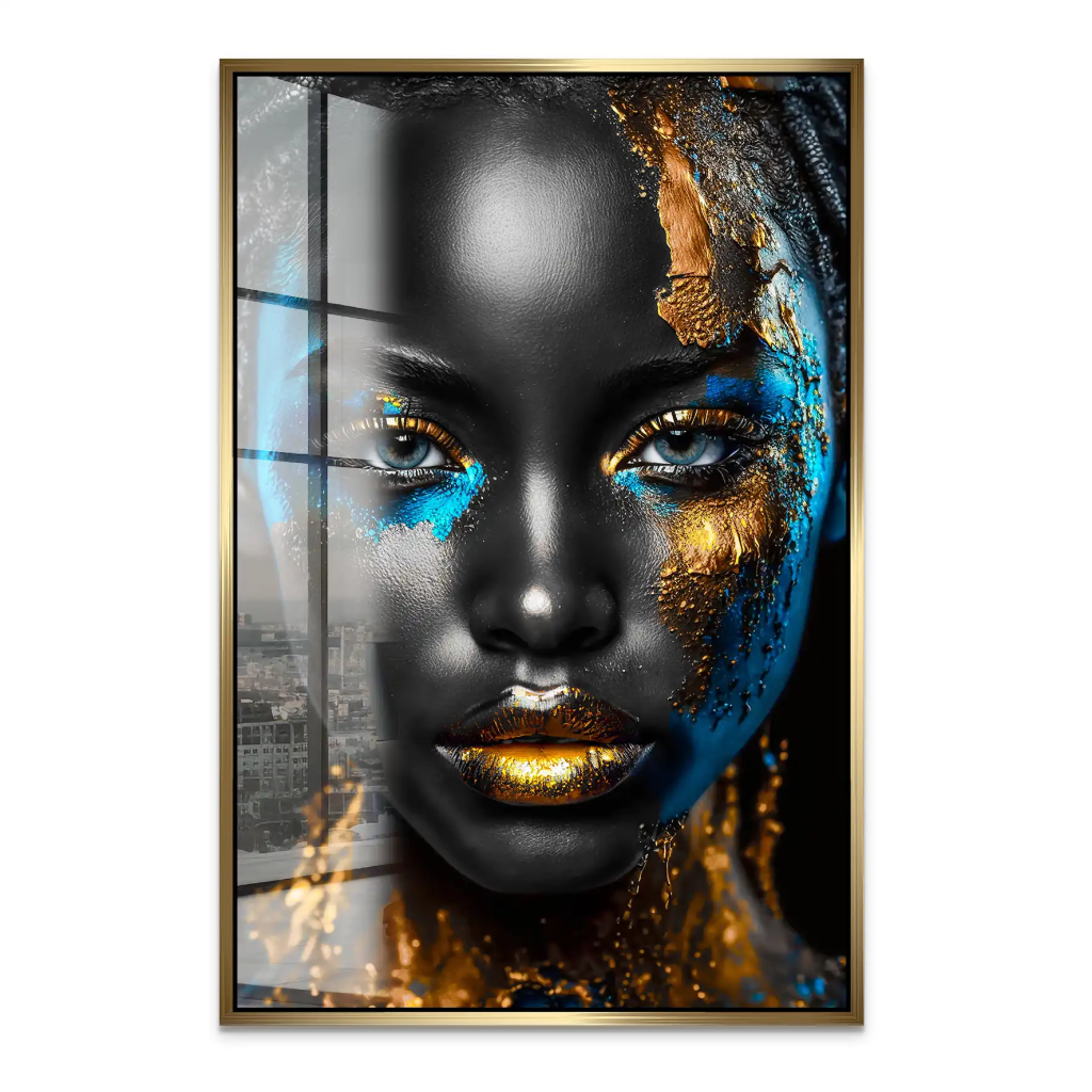 Black Gold Woman Acrylglas Bild INGALERIE
