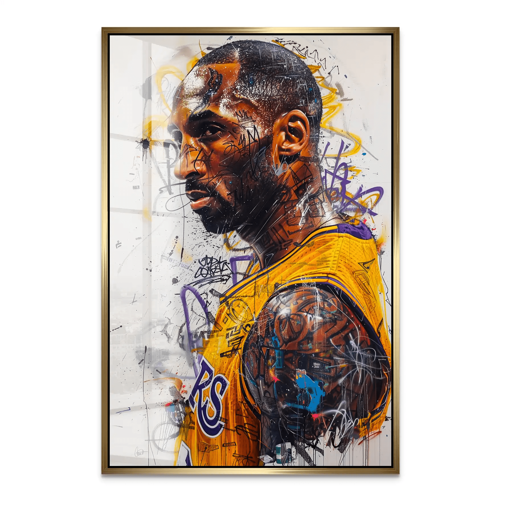 Kobe Basketball Graffiti Acrylglas Bild INGALERIE