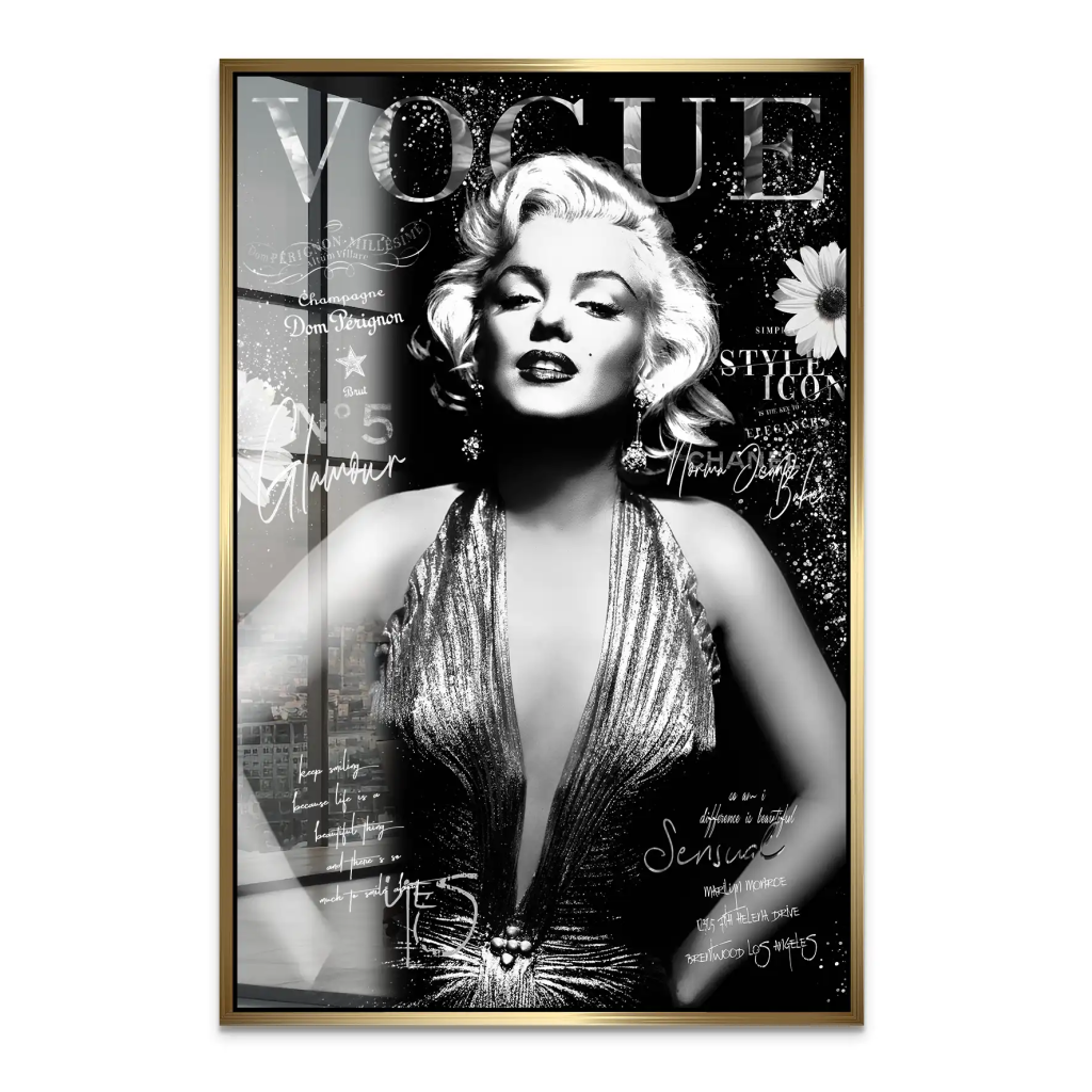 Marilyn Black Vogue Acrylglas Bild INGALERIE
