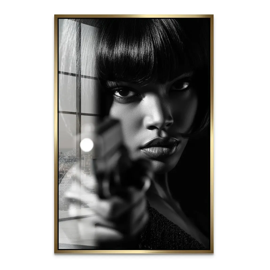 Black Gun Girl Acrylglas Bild INGALERIE