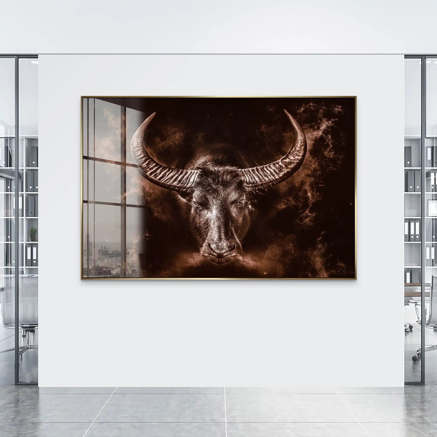 Stier Vintage Acrylglas Bild INGALERIE