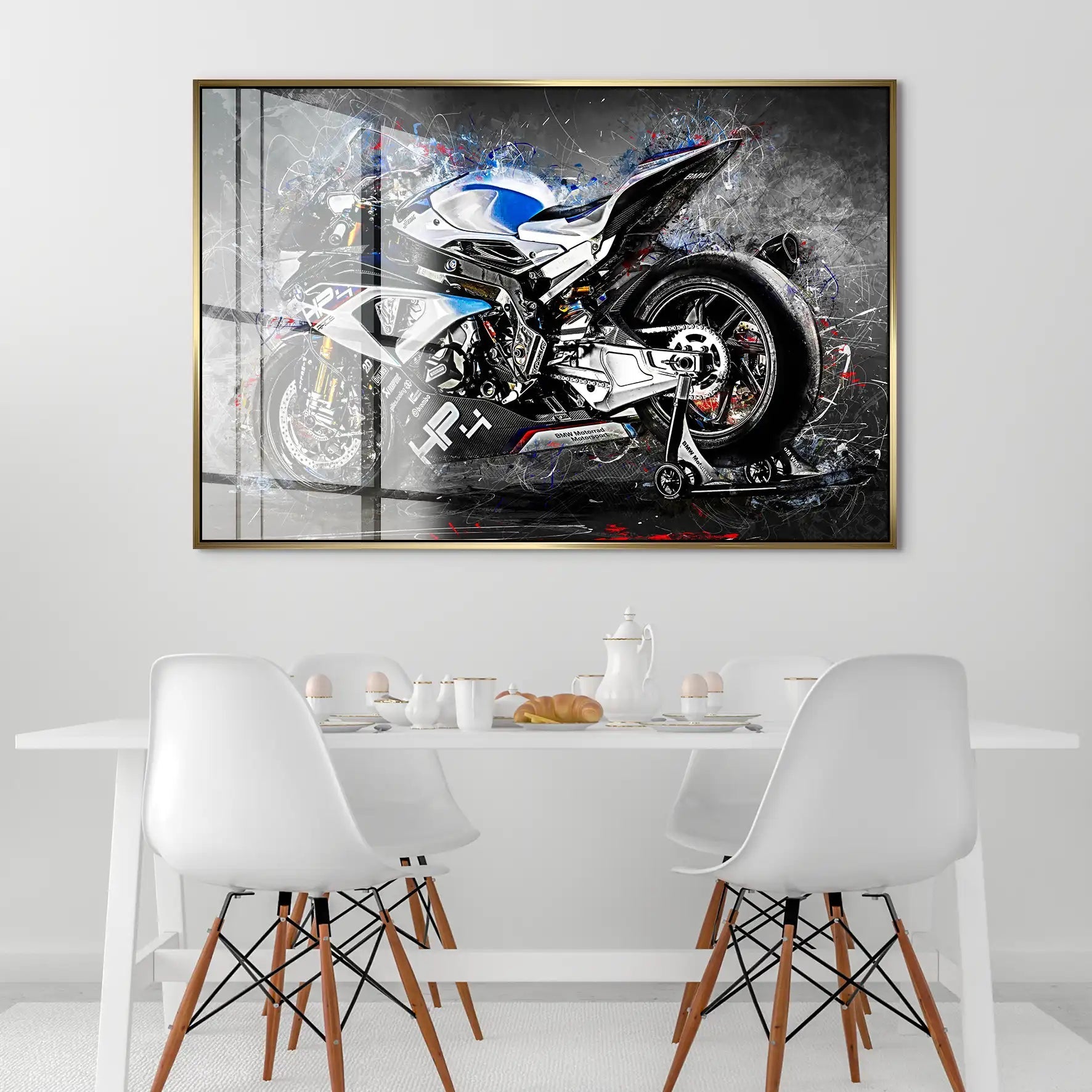 BMW HP4 Race Abstrakt Kunst Acrylglas Bild INGALERIE