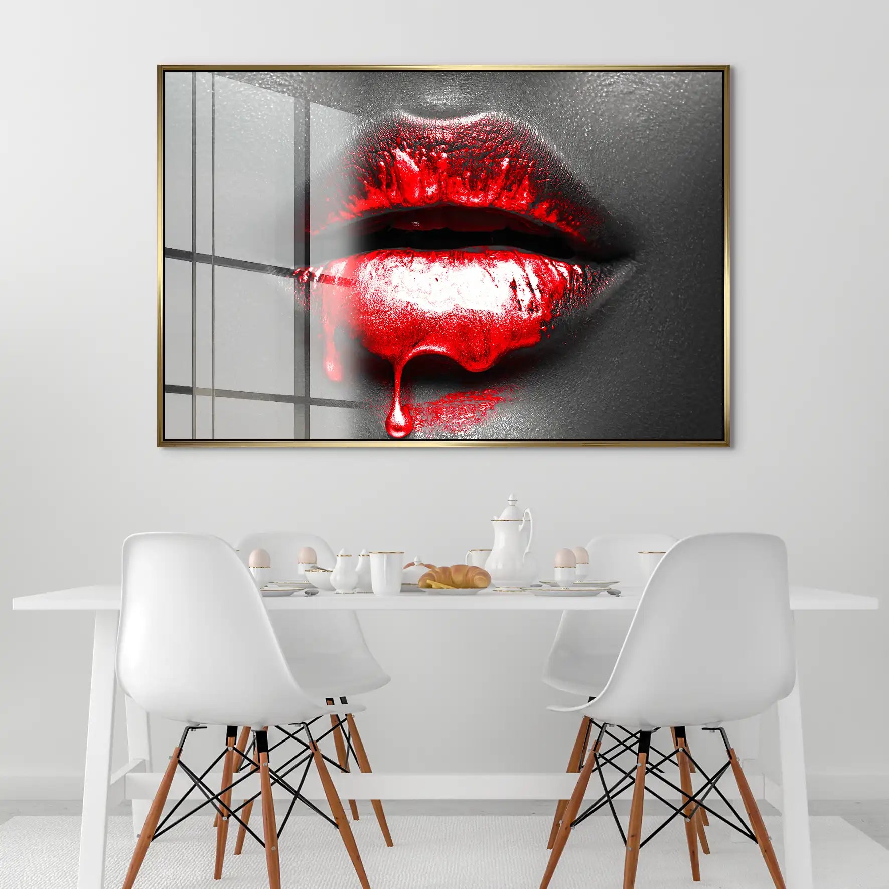 Rote Lippen Acrylglas Bild INGALERIE