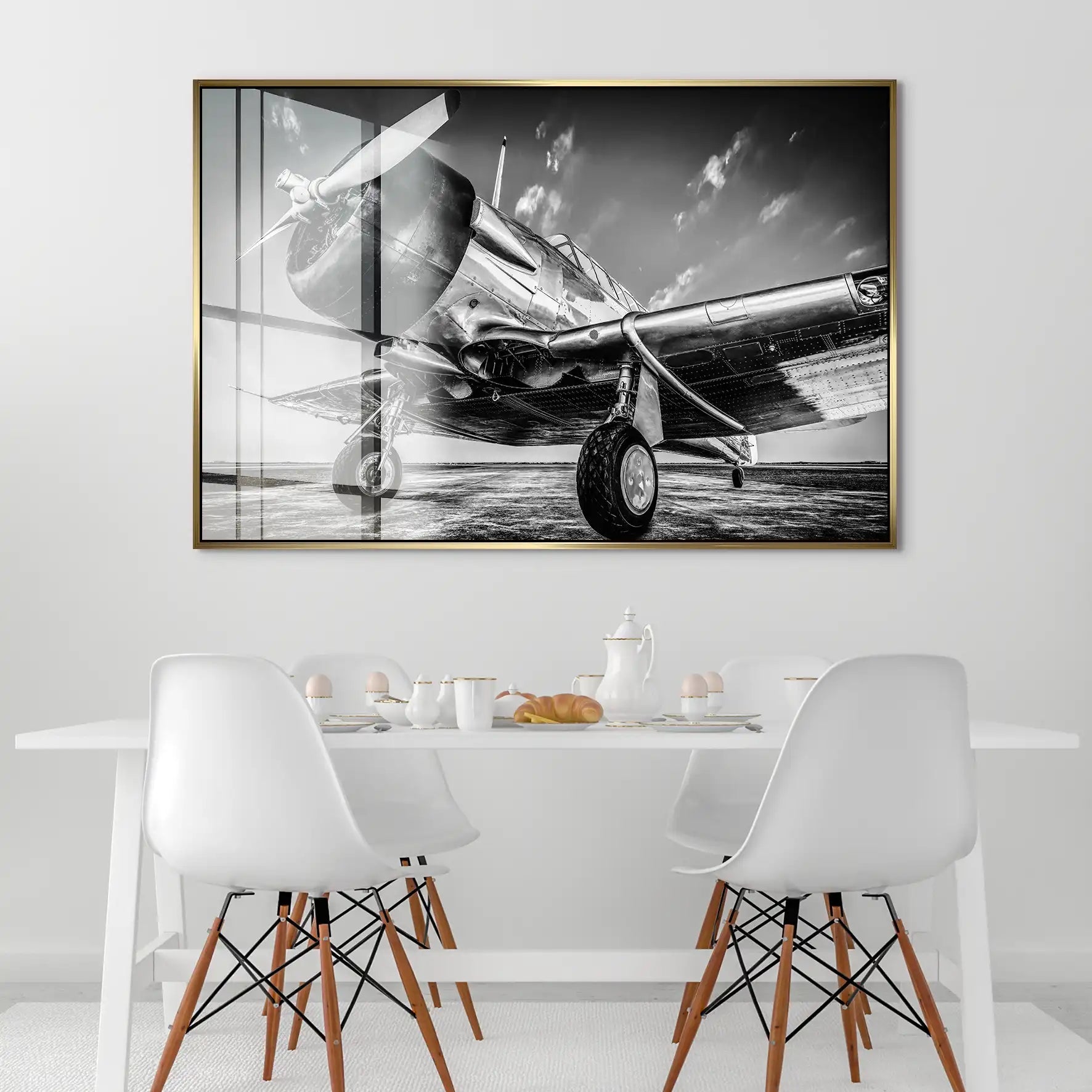 Vintage Proppeller Flugzeug Acrylglas Bild INGALERIE