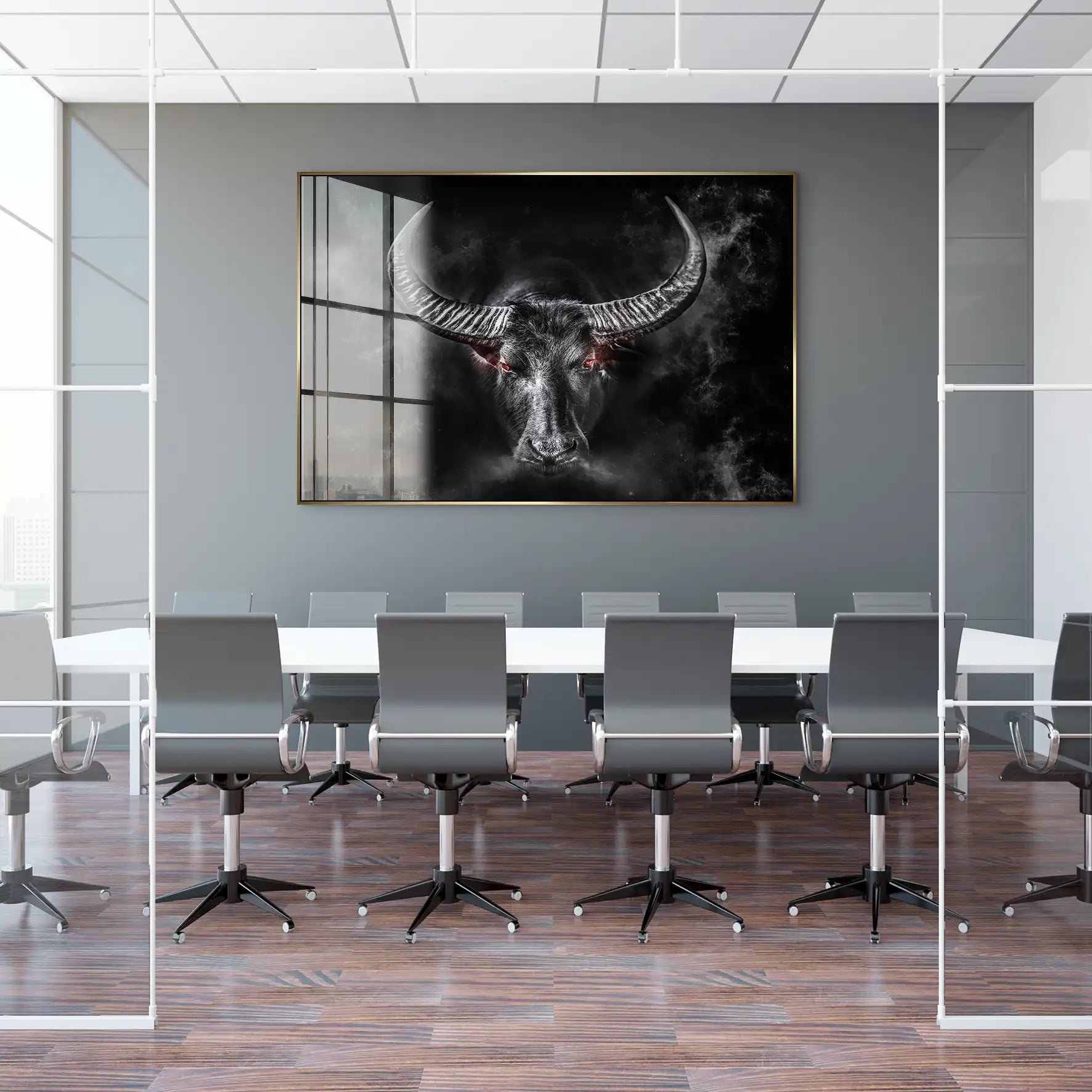 Stier Black Style Acrylglas Bild INGALERIE