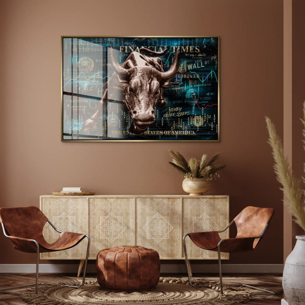 Wallstreet Bulle Pop Art Acrylglas Bild INGALERIE