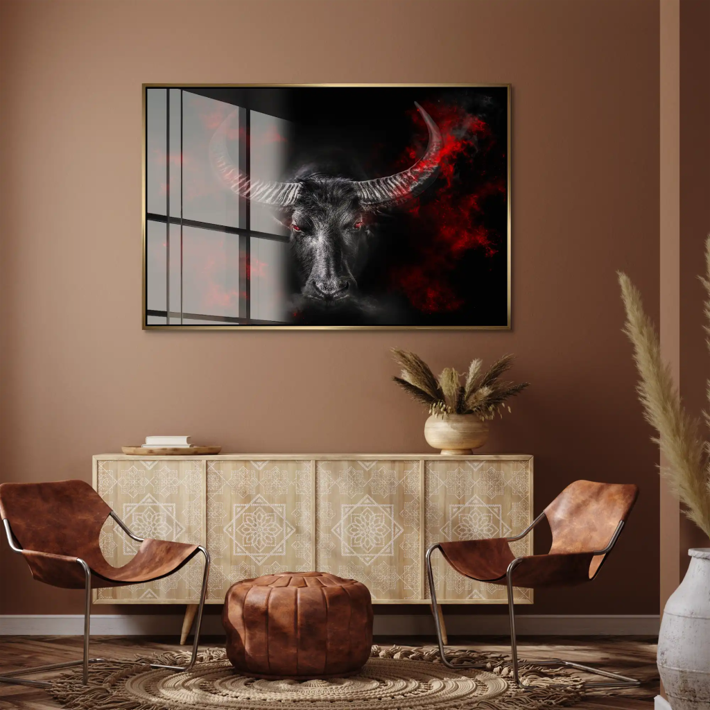 Stier Devil Style Acrylglas Bild INGALERIE