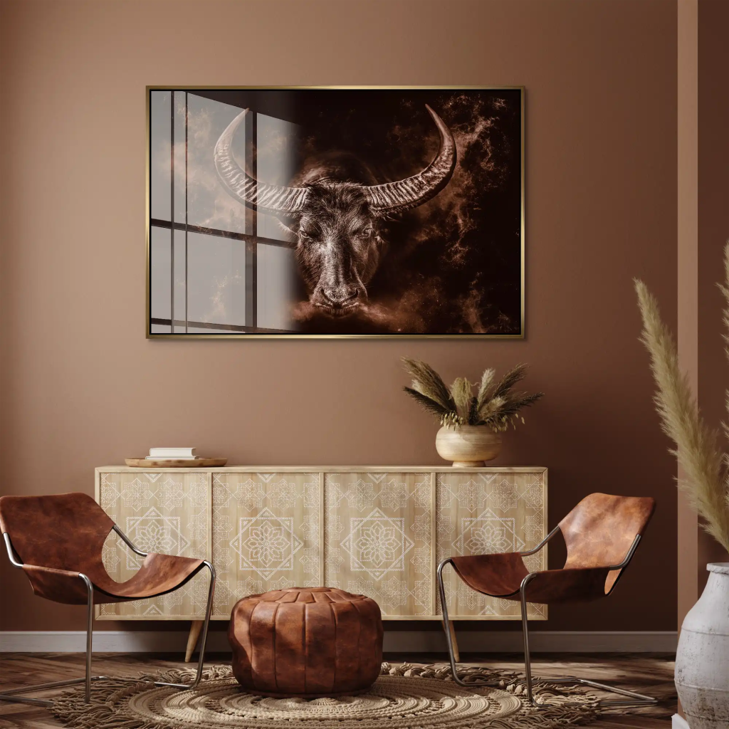 Stier Vintage Acrylglas Bild INGALERIE