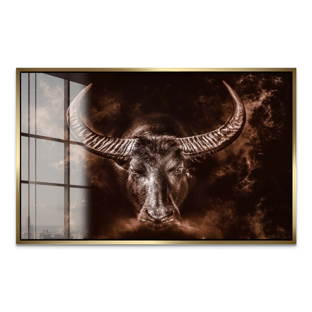 Stier Vintage Acrylglas Bild INGALERIE
