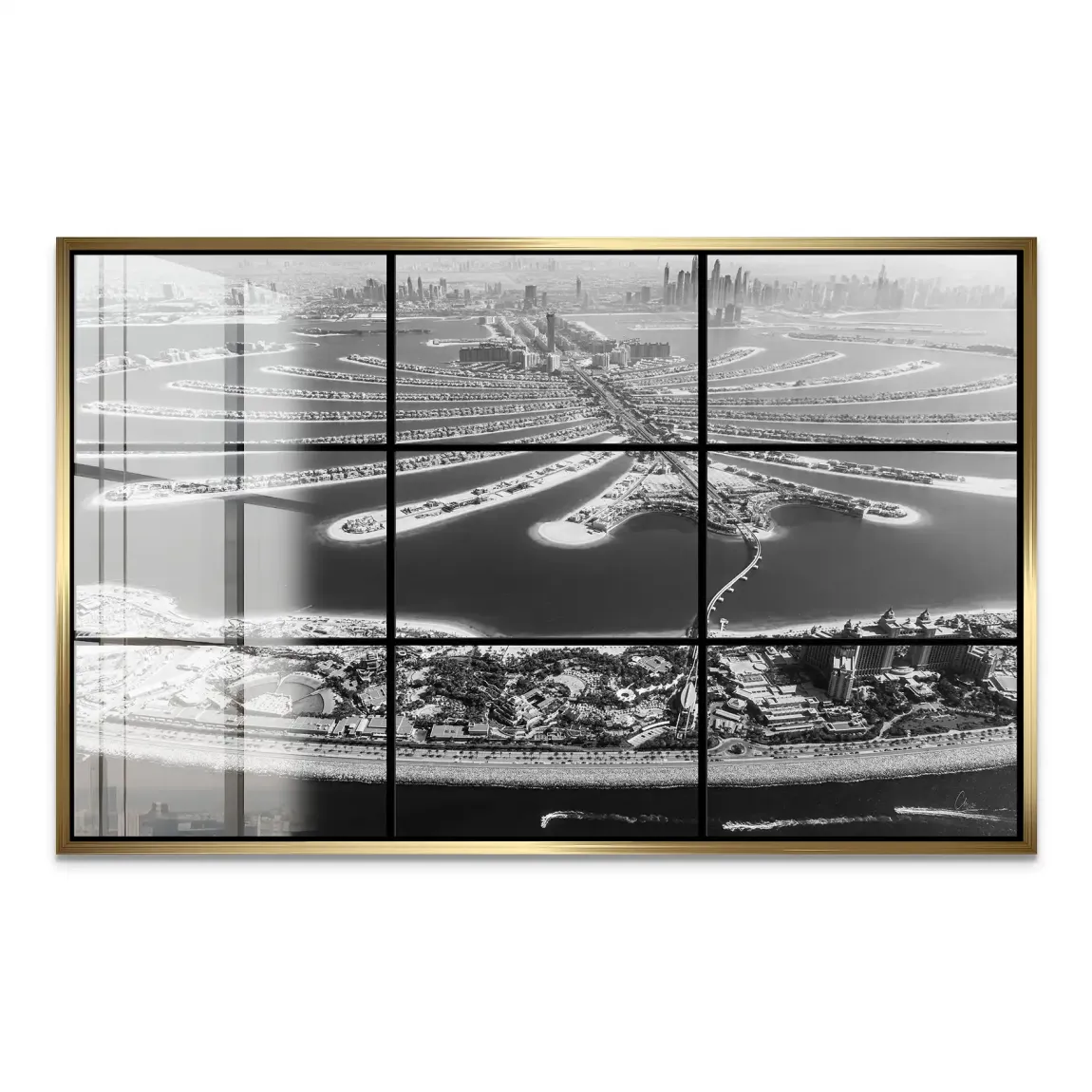 Palm View Dubai Noir Acrylglas Bild