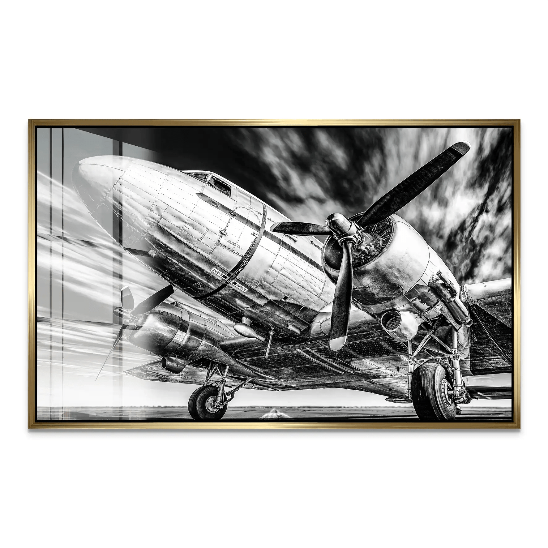 DC3 Old School Flugzeug Acrylglas Bild INGALERIE