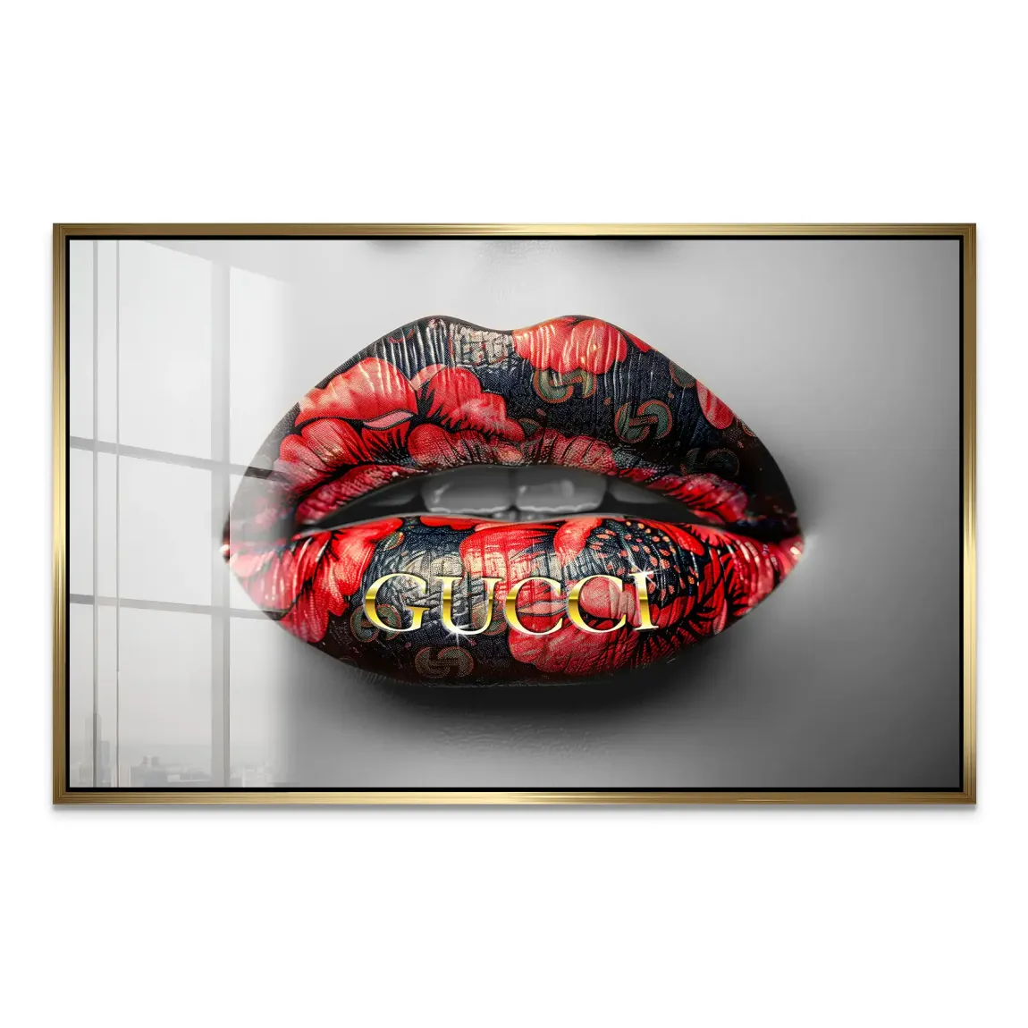 Gucci Lips Nr.2 Acrylglas Bild INGALERIE