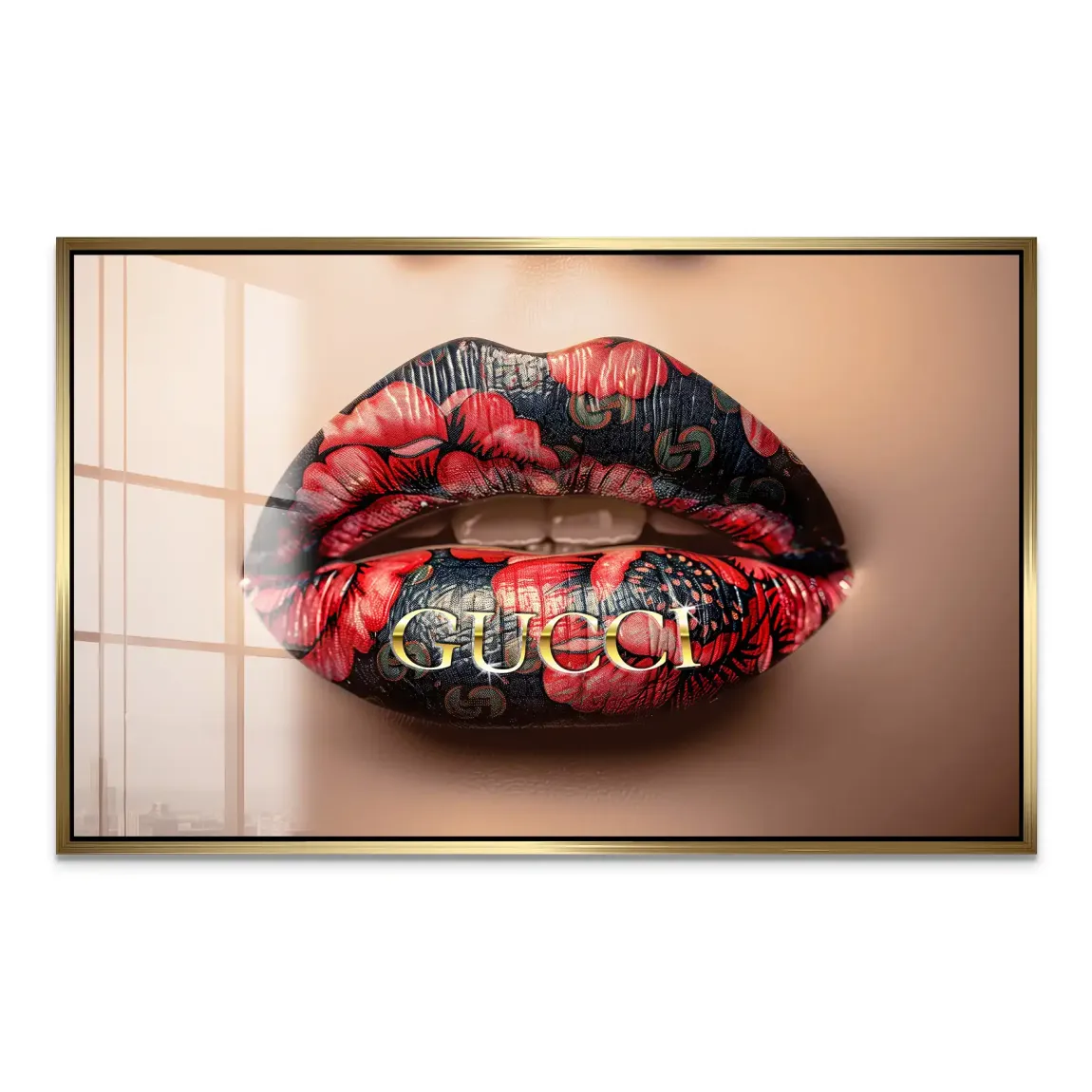 Gucci Lips Acrylglas Bild INGALERIE