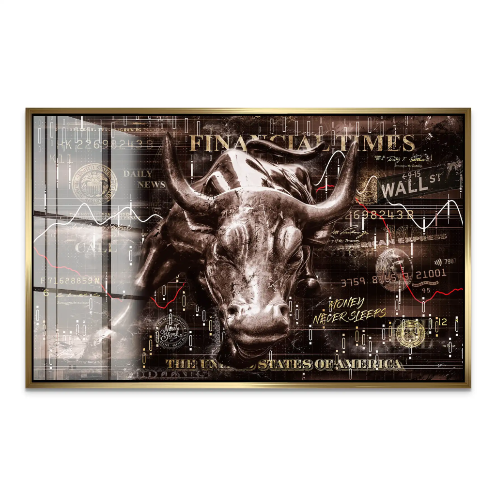 Wallstreet Bulle Retro Pop Art Acrylglas Bild INGALERIE