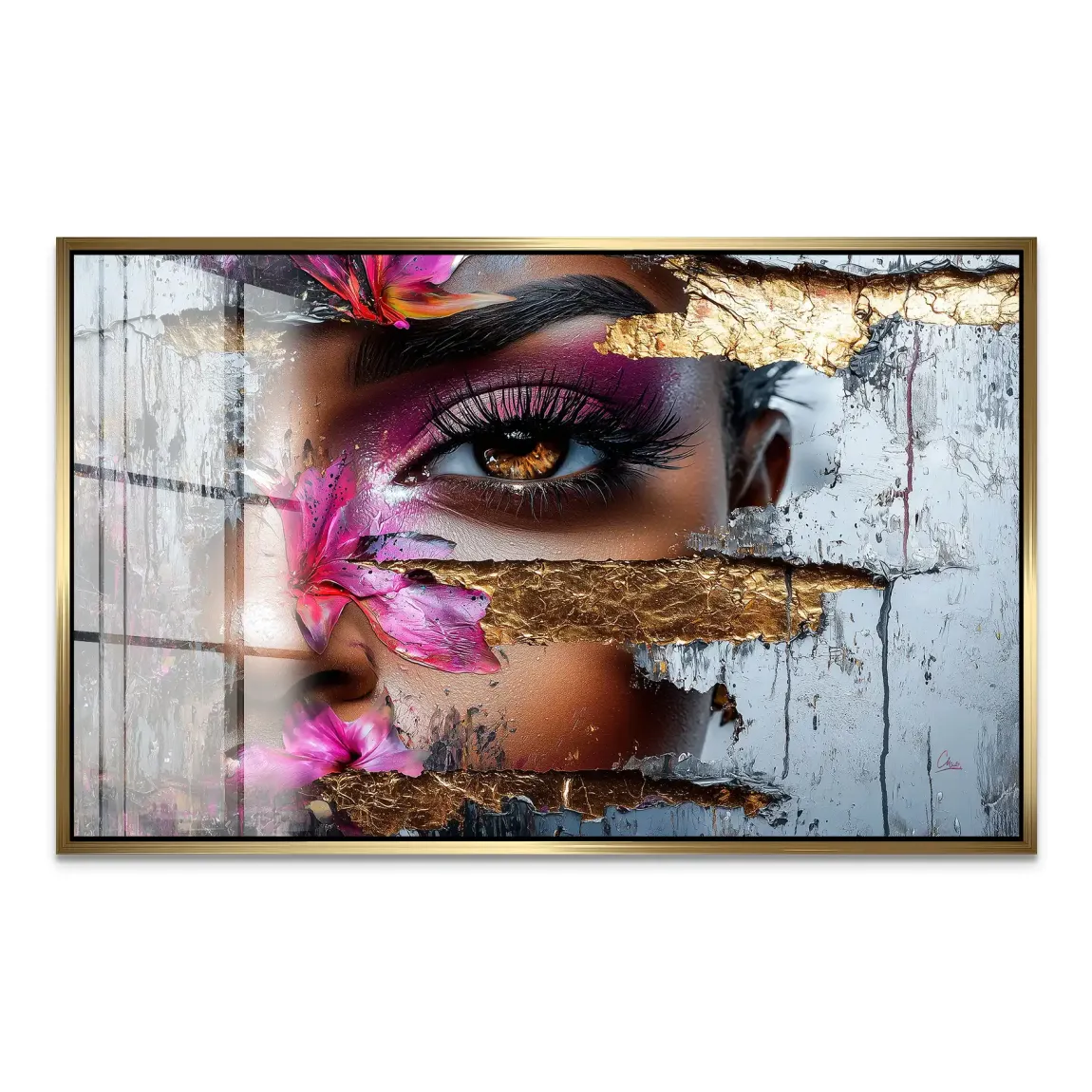 Goldsplitter im Blickfeld Acrylglas Bild INGALERIE