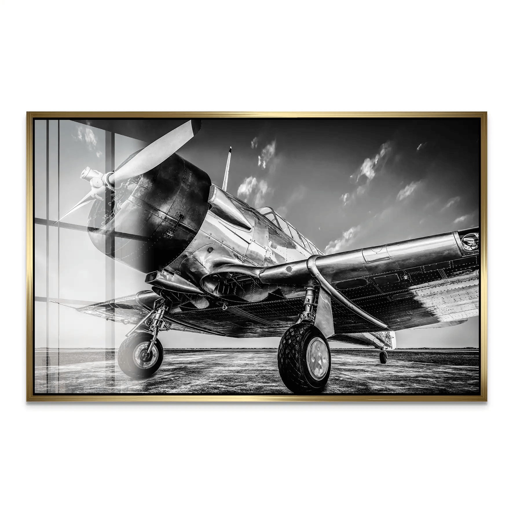 Vintage Proppeller Flugzeug Acrylglas Bild INGALERIE