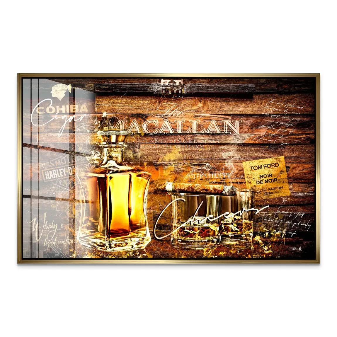 Whisky Holz und Eleganz Acrylglas Bild INGALERIE