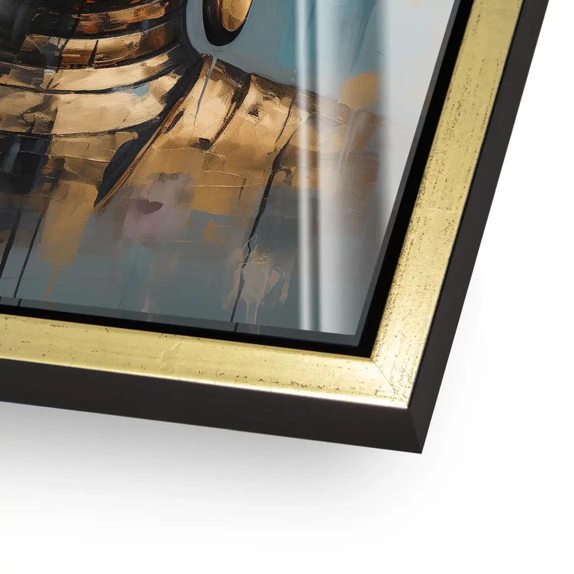 Golden Lotus Buddha Acrylglasbild