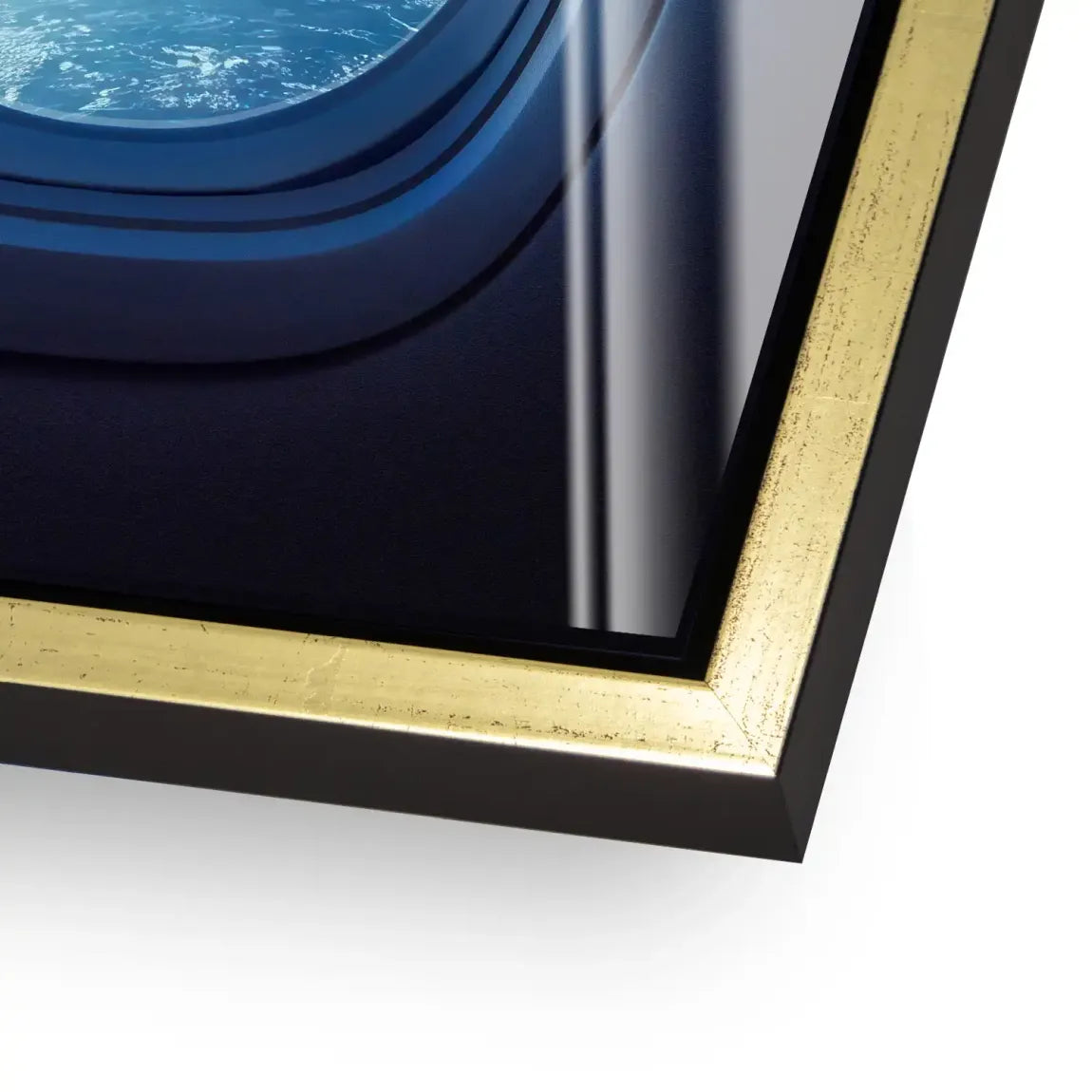 Flugzeugfenster Galaxie Acrylglasbild