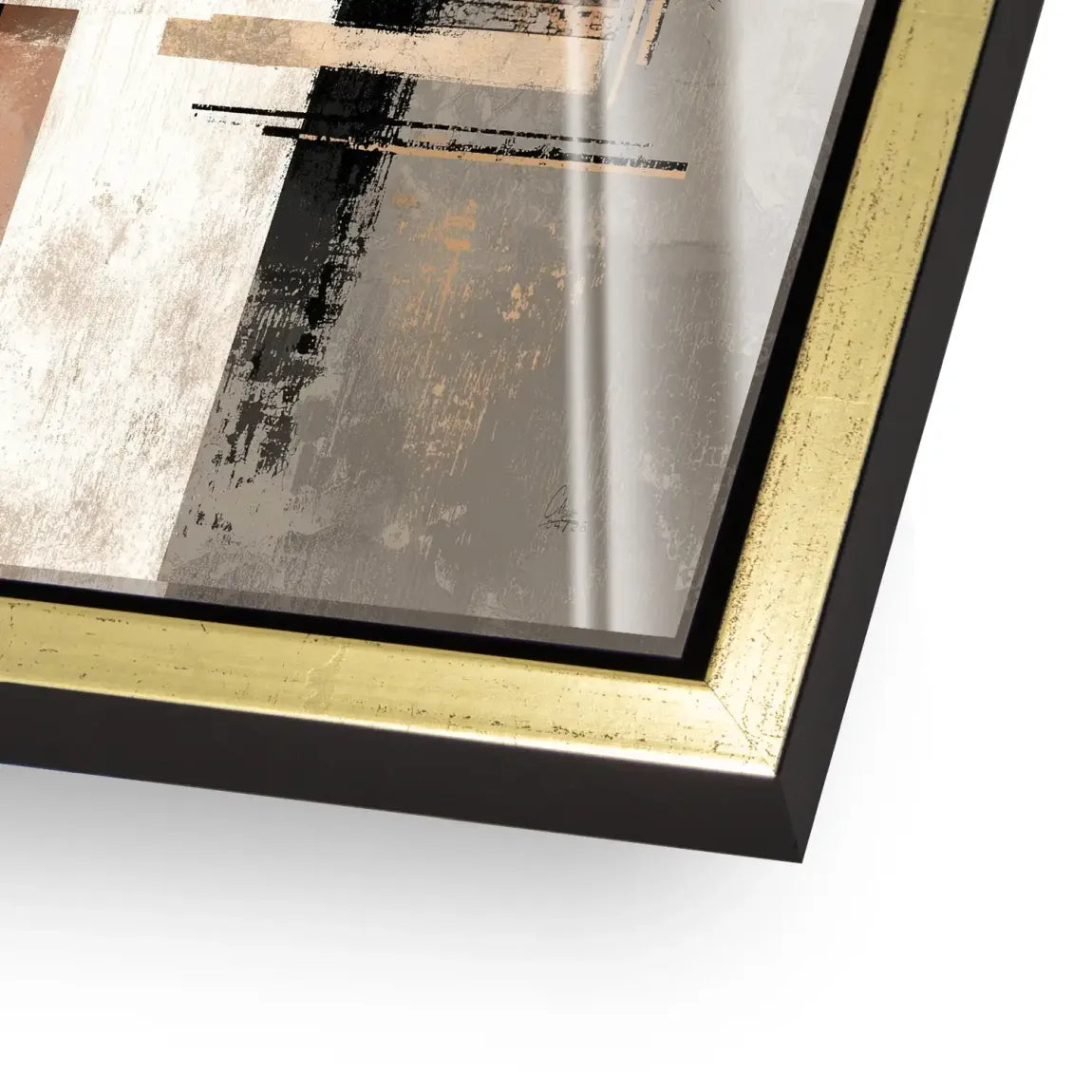 Goldene Geometrie Acrylglasbild