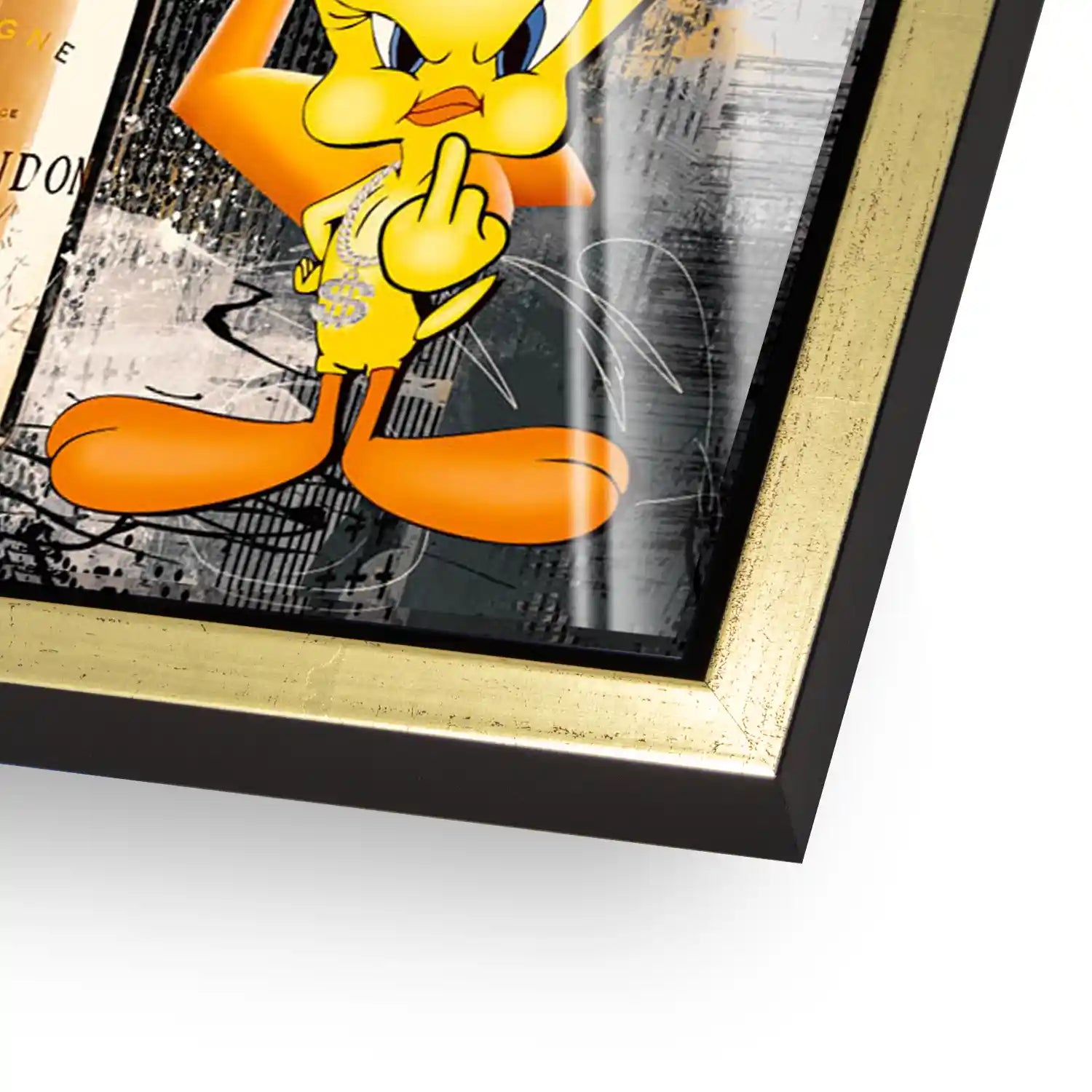 Duffy & Tweety Champagner Pop Art Acrylglas Bild INGALERIE