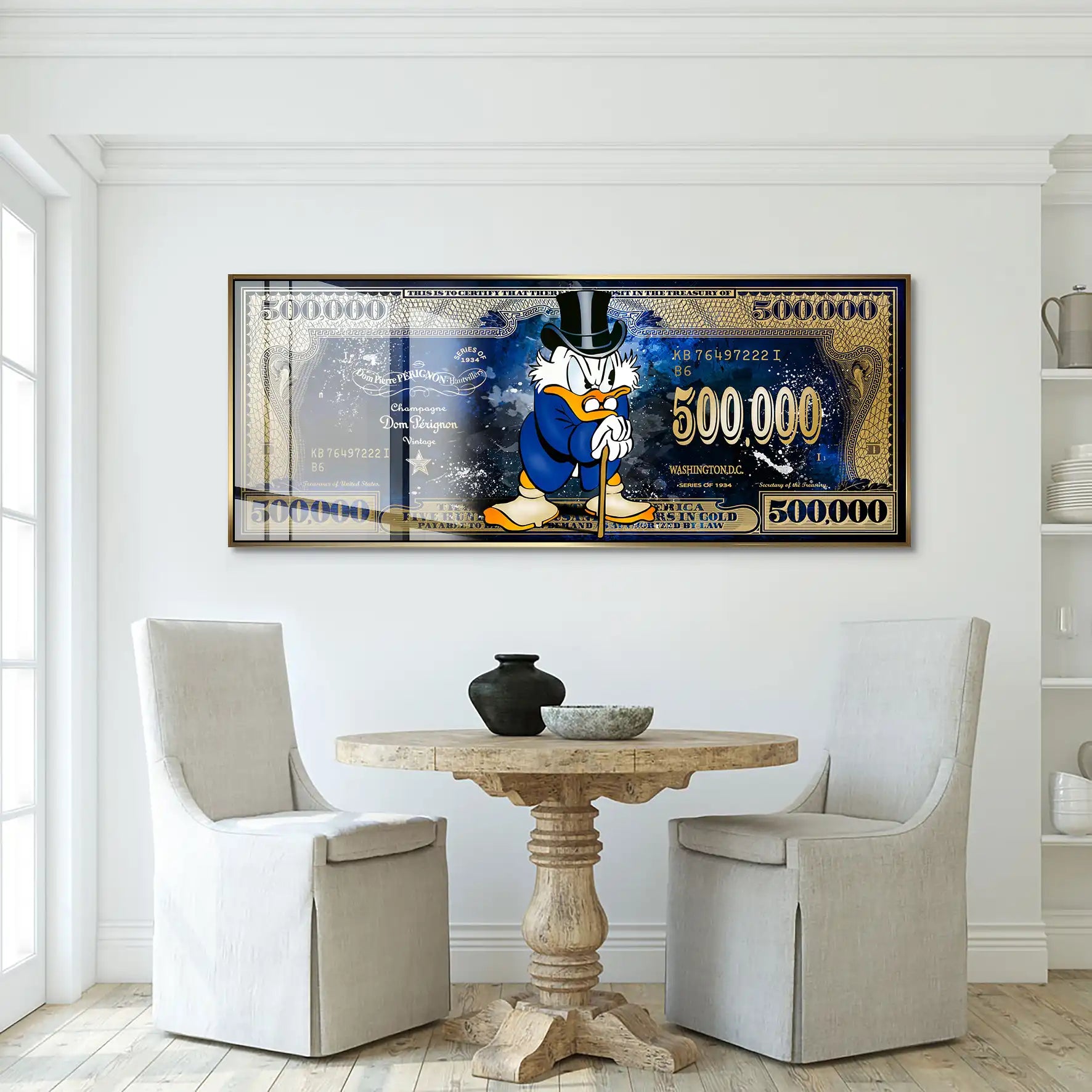Dagobert Blue Scrooge Dollar Acrylglas Bild INGALERIE