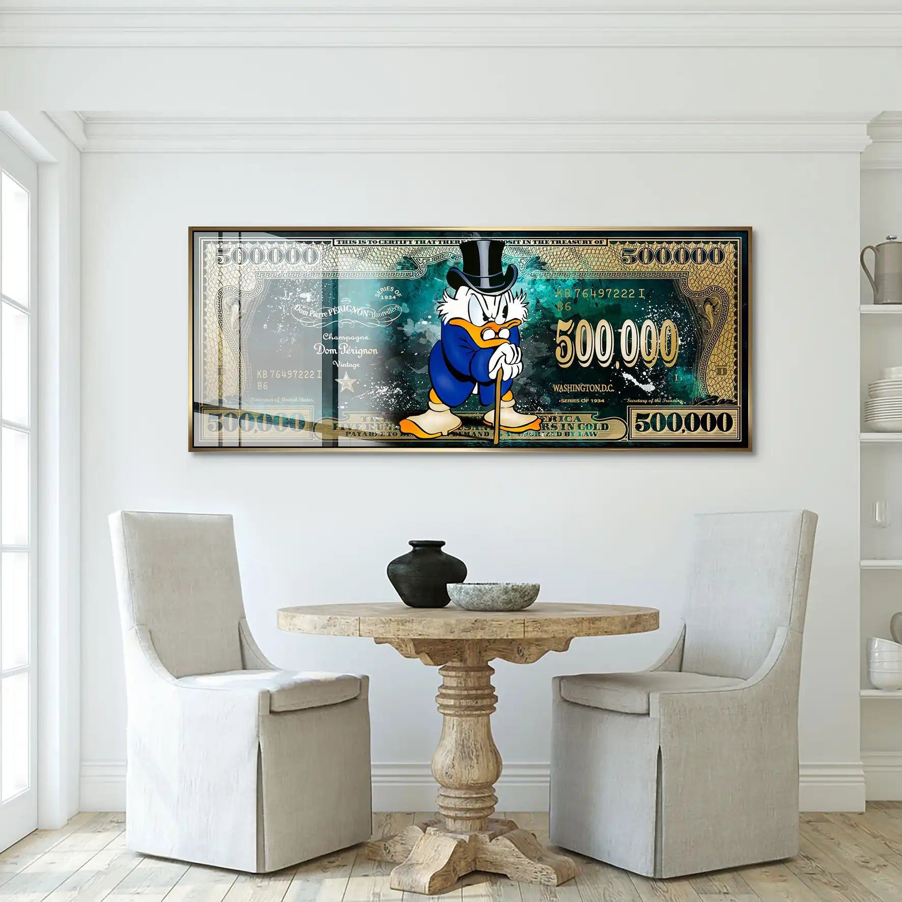 Dagobert Green Scrooge Dollar Acrylglas Bild INGALERIE
