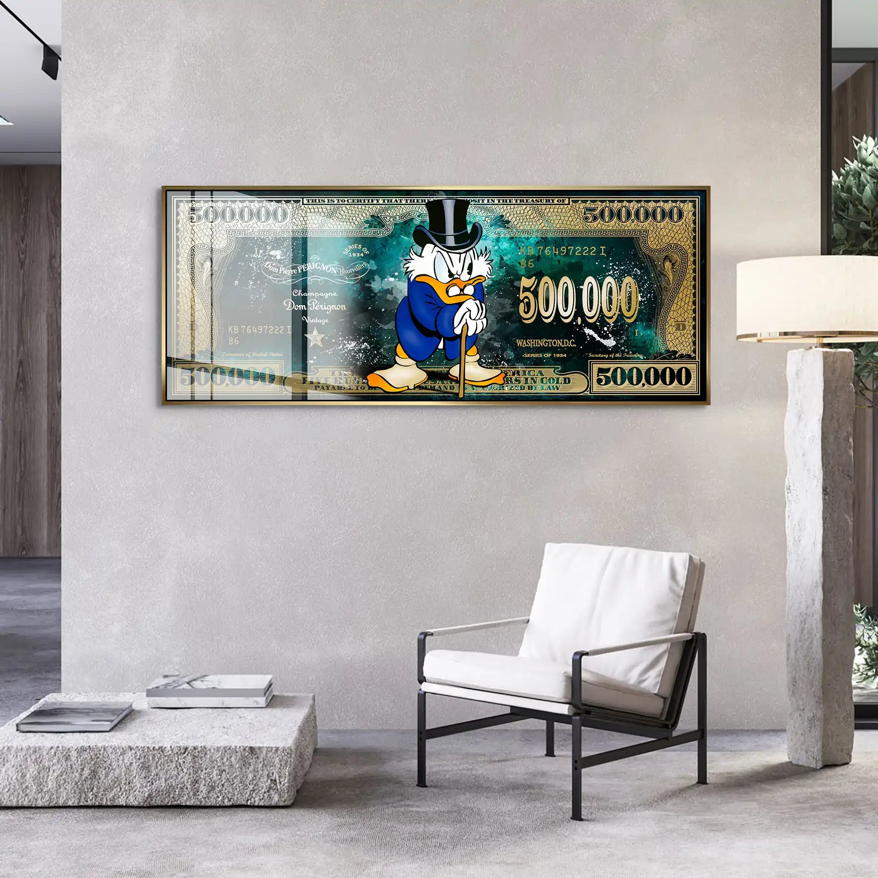 Dagobert Green Scrooge Dollar Acrylglas Bild INGALERIE