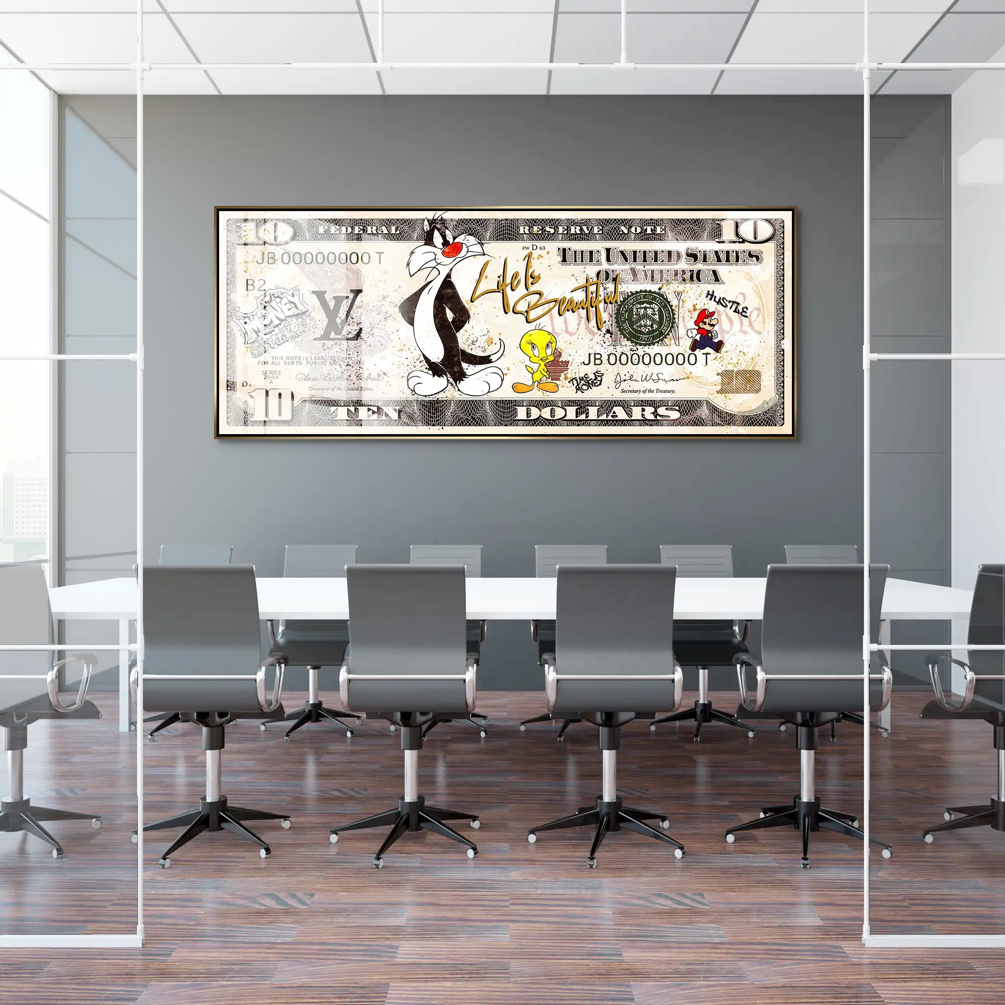 Tweety und Sylverster Dollar Acrylglas Bild INGALERIE