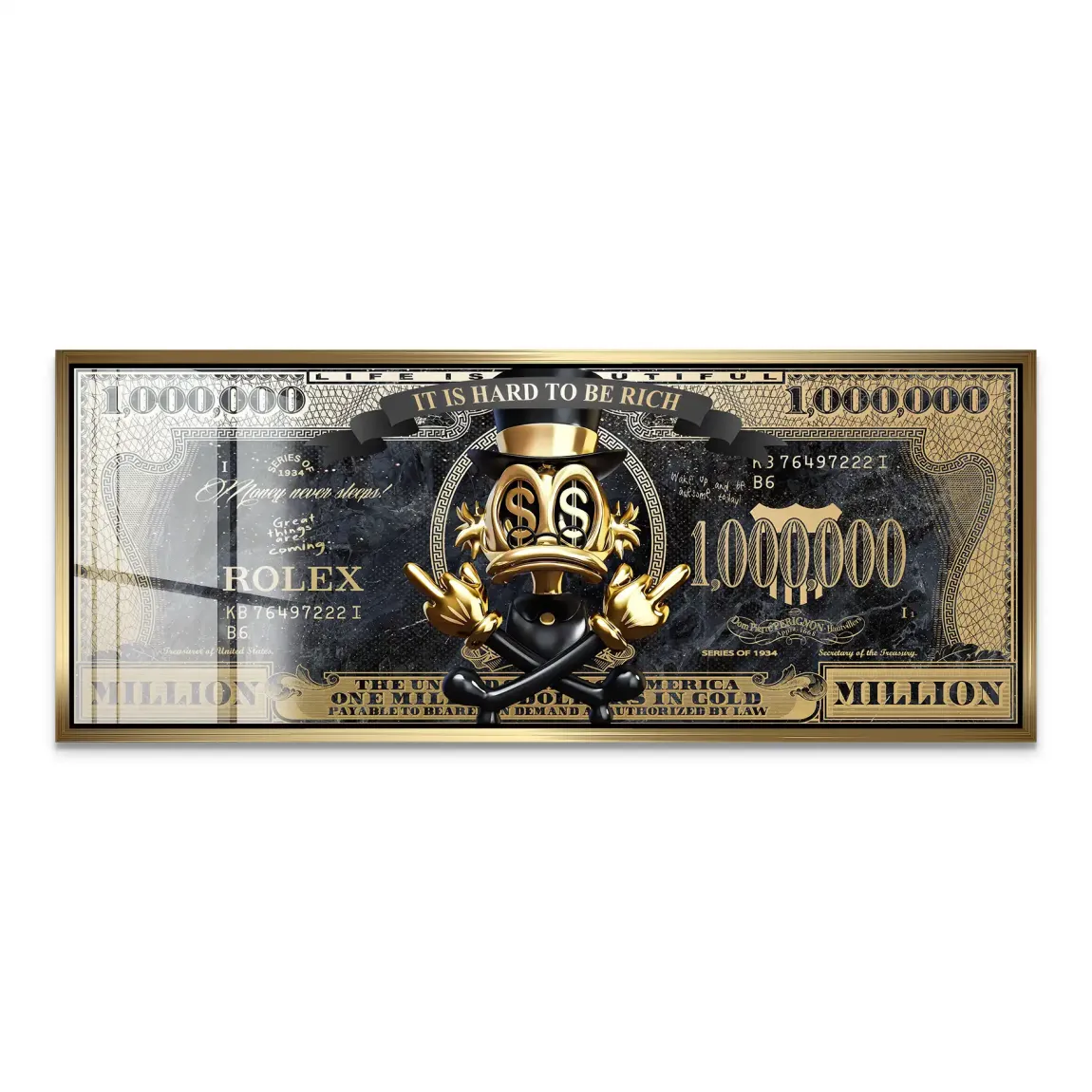 Dagobert Totenkopf Dollar Acrylglas Bild INGALERIE