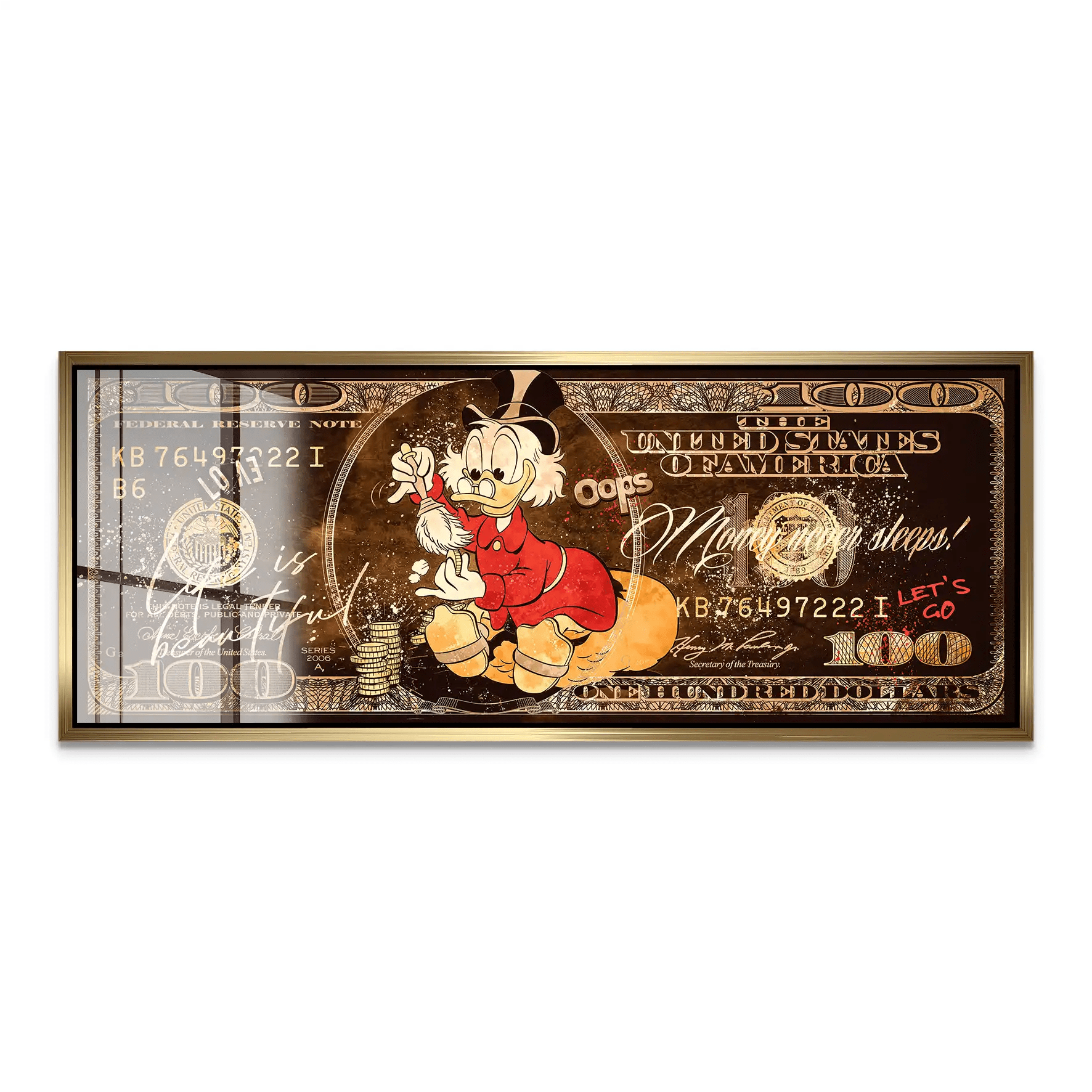 Dagobert Retro Dollar Acrylglas Bild INGALERIE