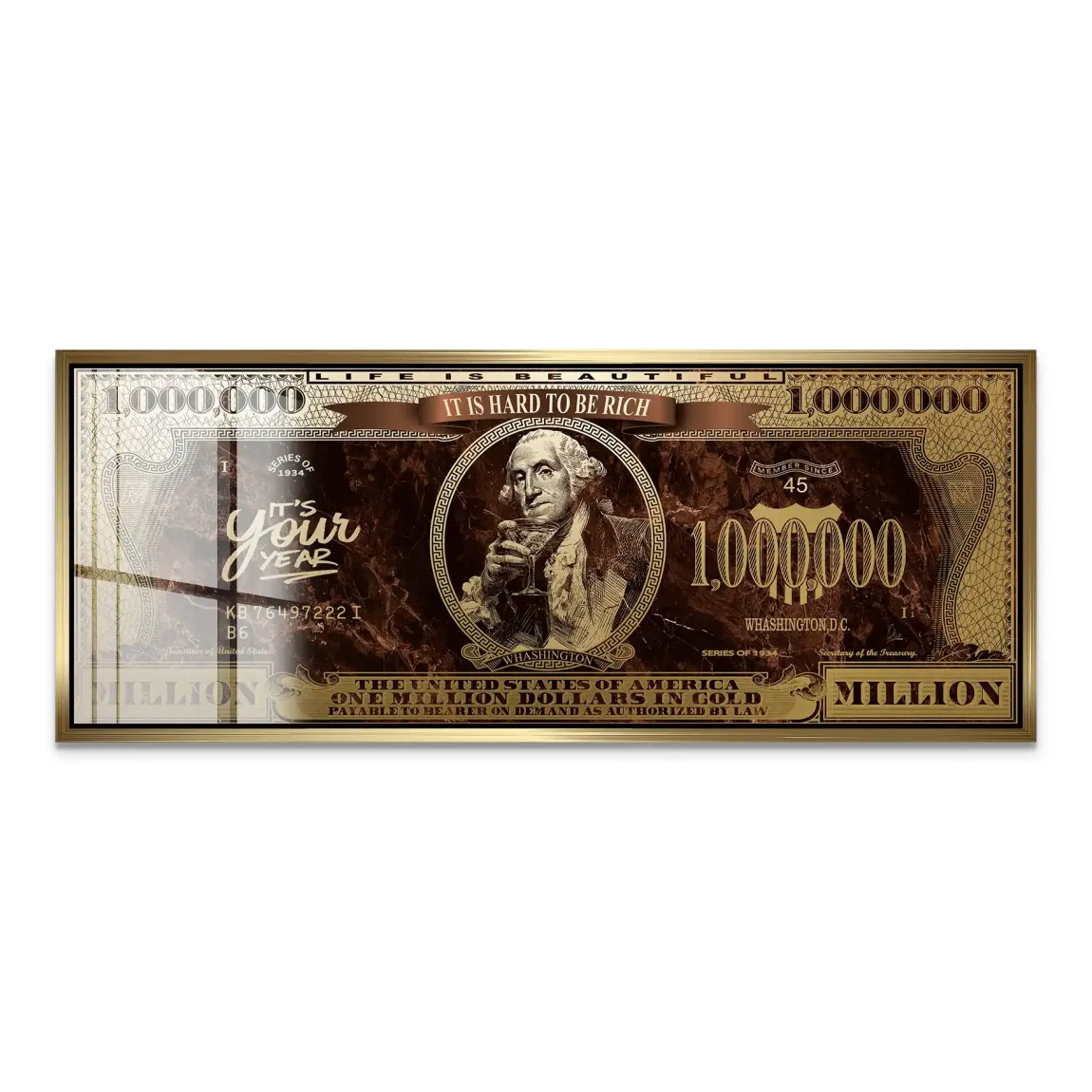 Gold Dollar George Washington Acrylglas Bild