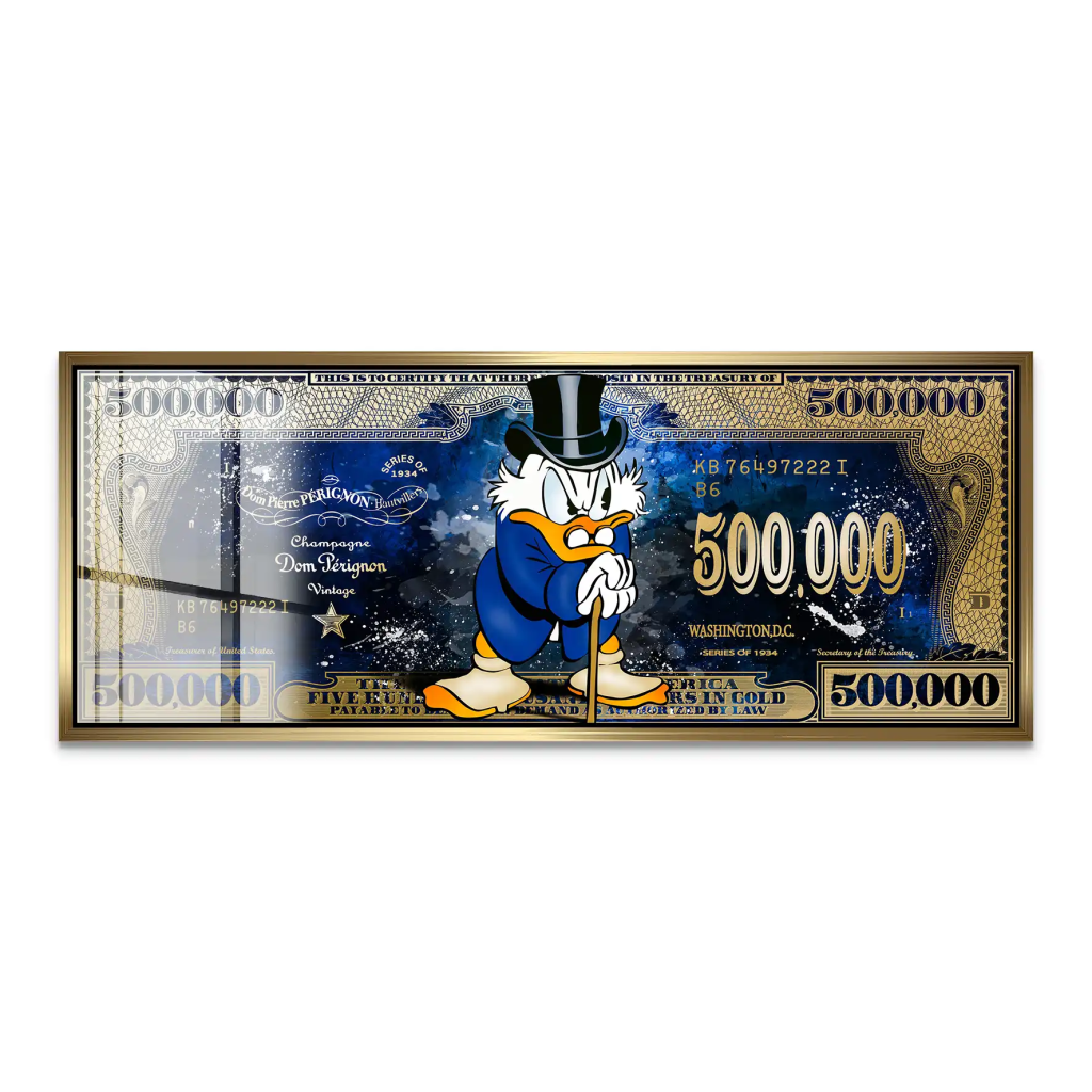 Dagobert Blue Scrooge Dollar Acrylglas Bild INGALERIE