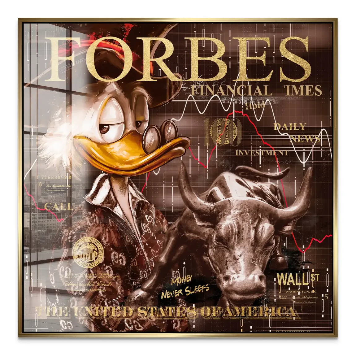 Dagobert Duck Wallstreet Vintage Acrylglas Bild