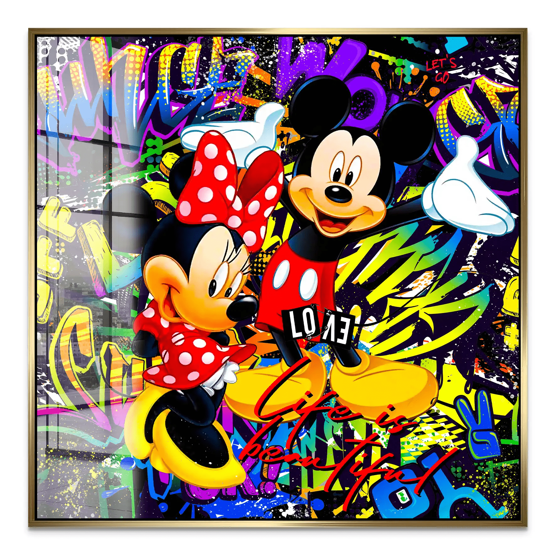 Micky & Minnie Graffiti Nr.2 Acrylglas Bild INGALERIE