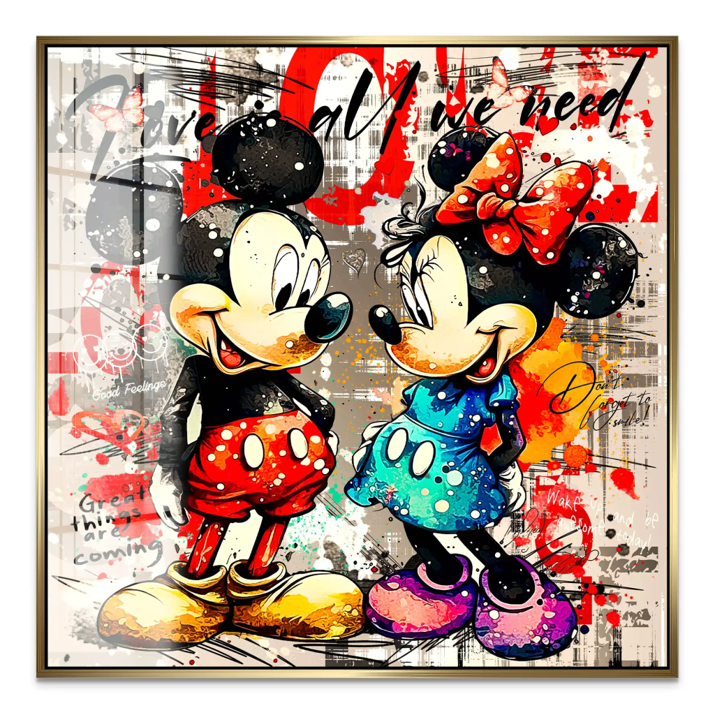 Micky Minnie Love Retro Acrylglas Bild INGALERIE