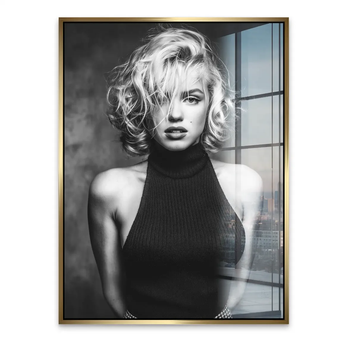 Marilyn Black and White Style Acrylglasbild