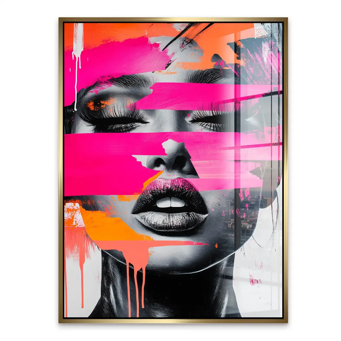 Abstrakt Pink Allure Acrylglasbild